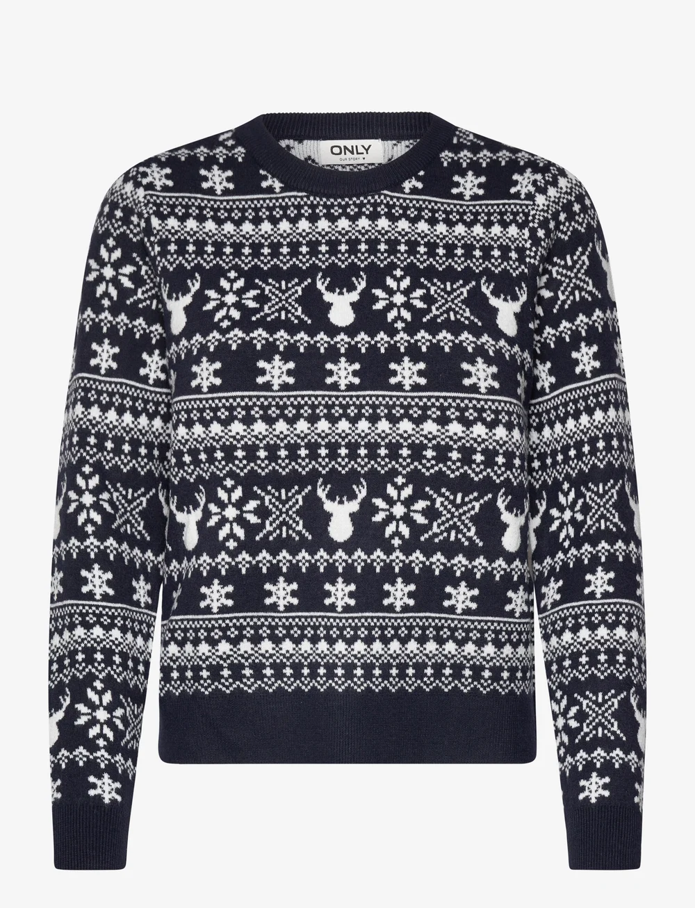 ONLY - ONLXMAS WINTER LS O-NECK KNT - stickade tröjor - night sky - 0