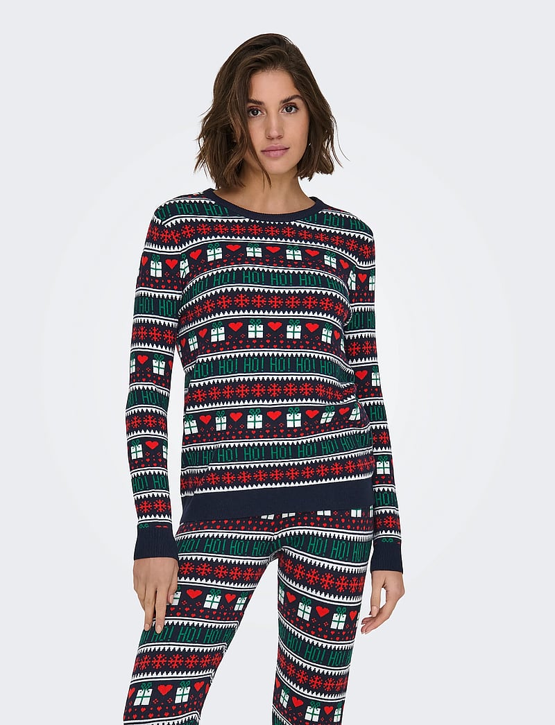 ONLY - ONLXMAS PRESENT LS O-NECK KNT - pullover - night sky - 0