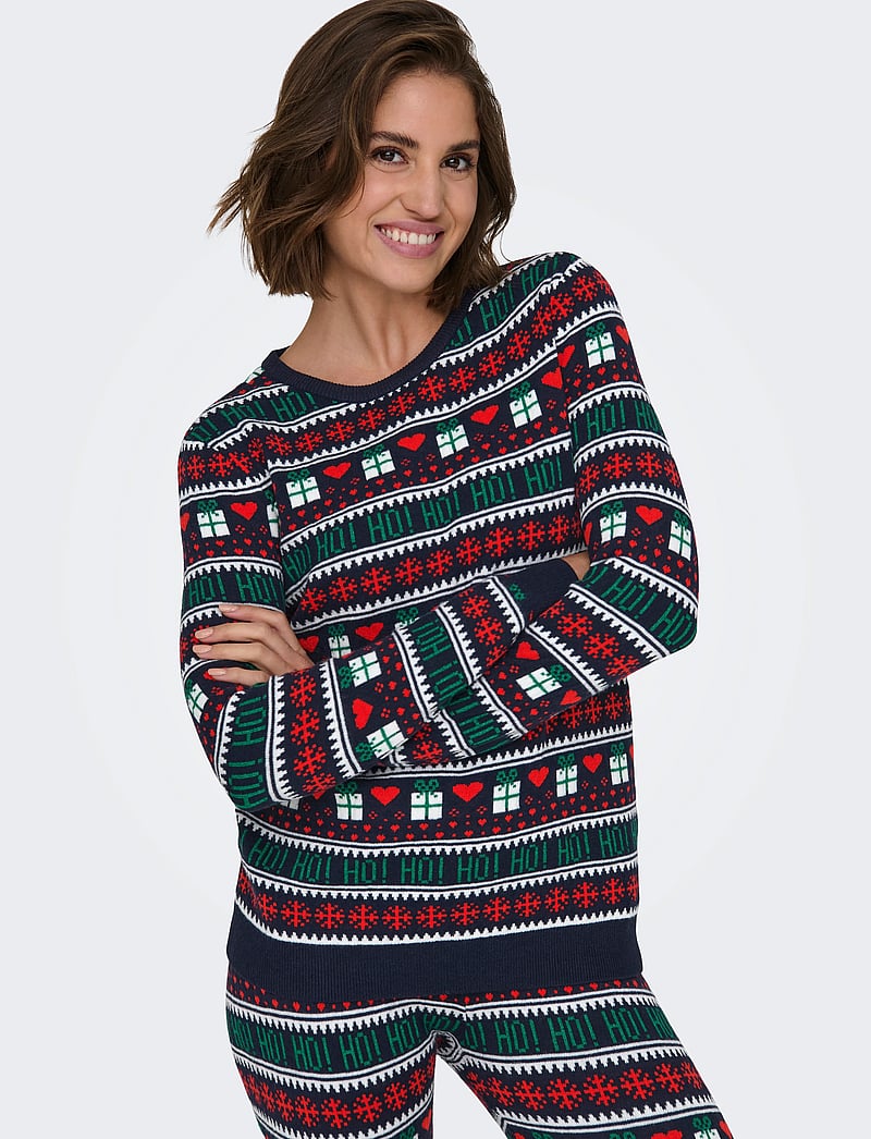 ONLY - ONLXMAS PRESENT LS O-NECK KNT - pullover - night sky - 4