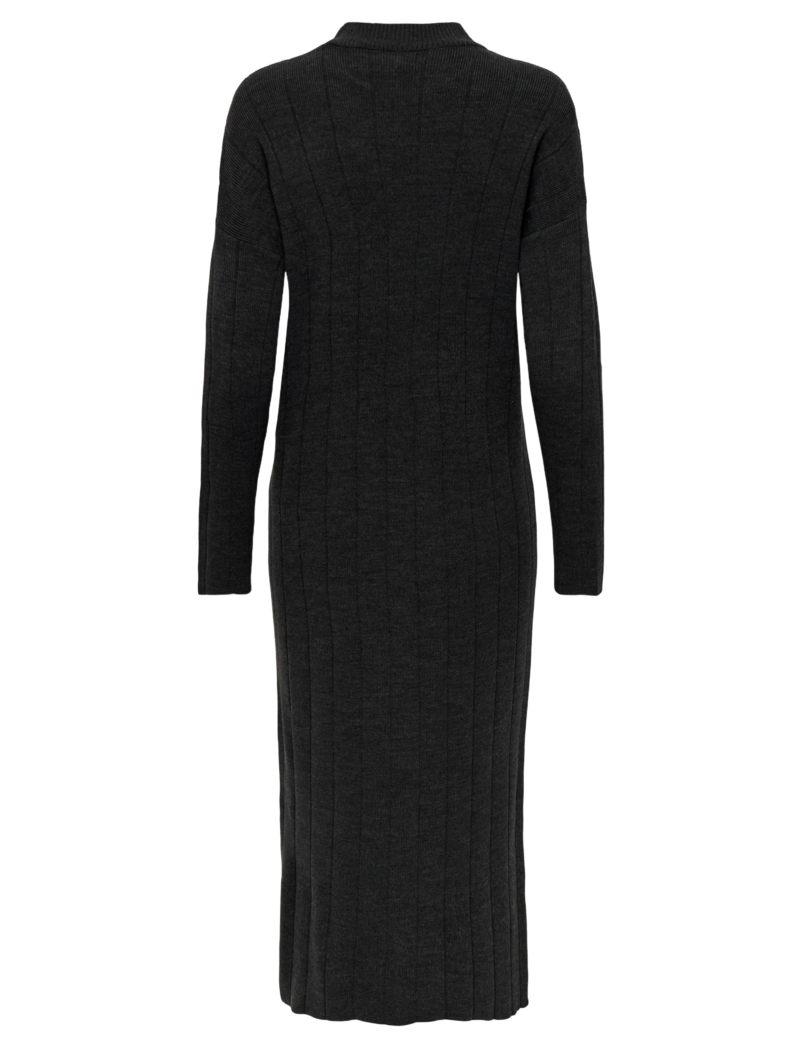 ONLY - ONLTESS LS HIGHNECK MIDI DRESS KNT - laveste priser - dark grey melange - 1