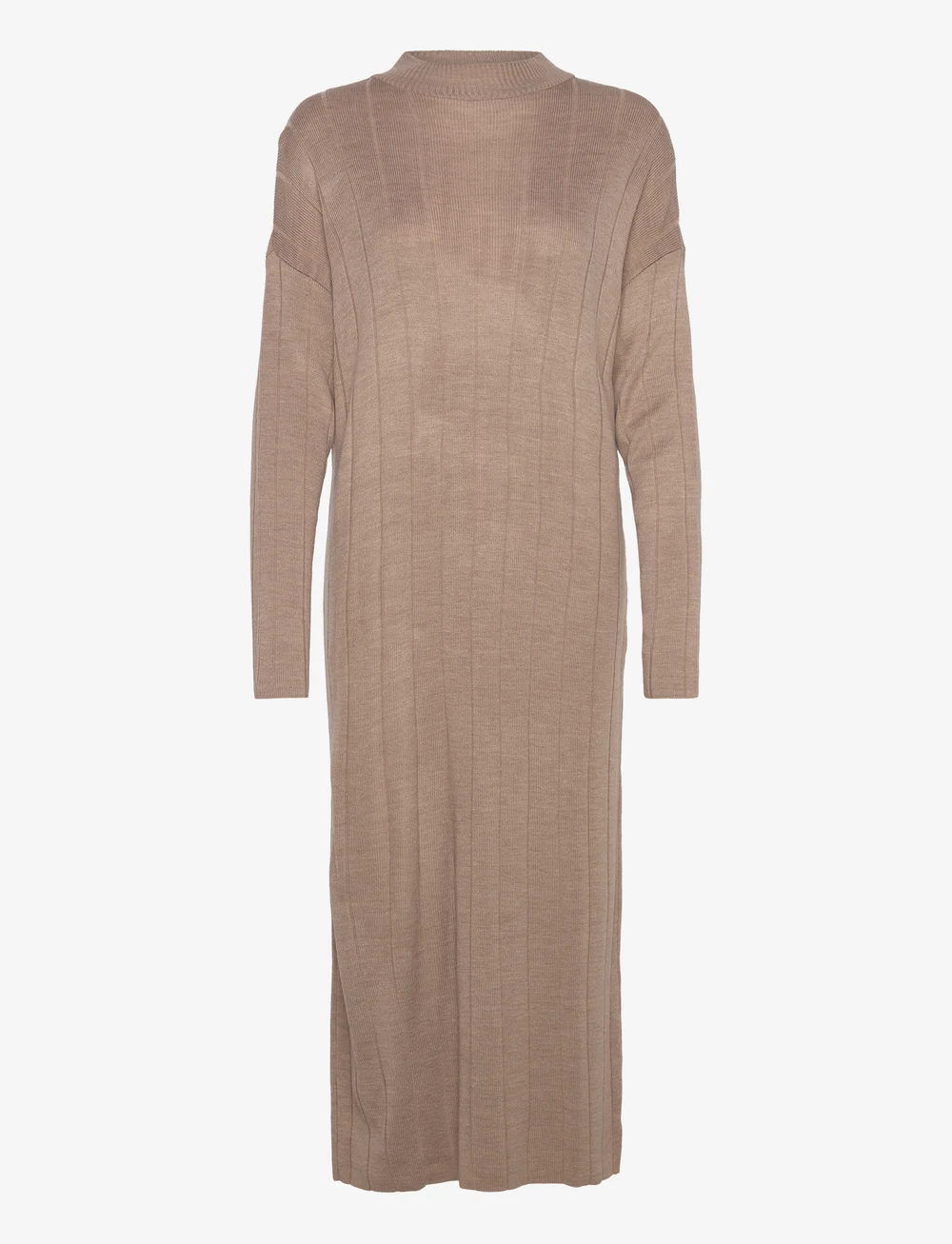 ONLY - ONLTESS LS HIGHNECK MIDI DRESS KNT - stickade klänningar - malt ball - 0