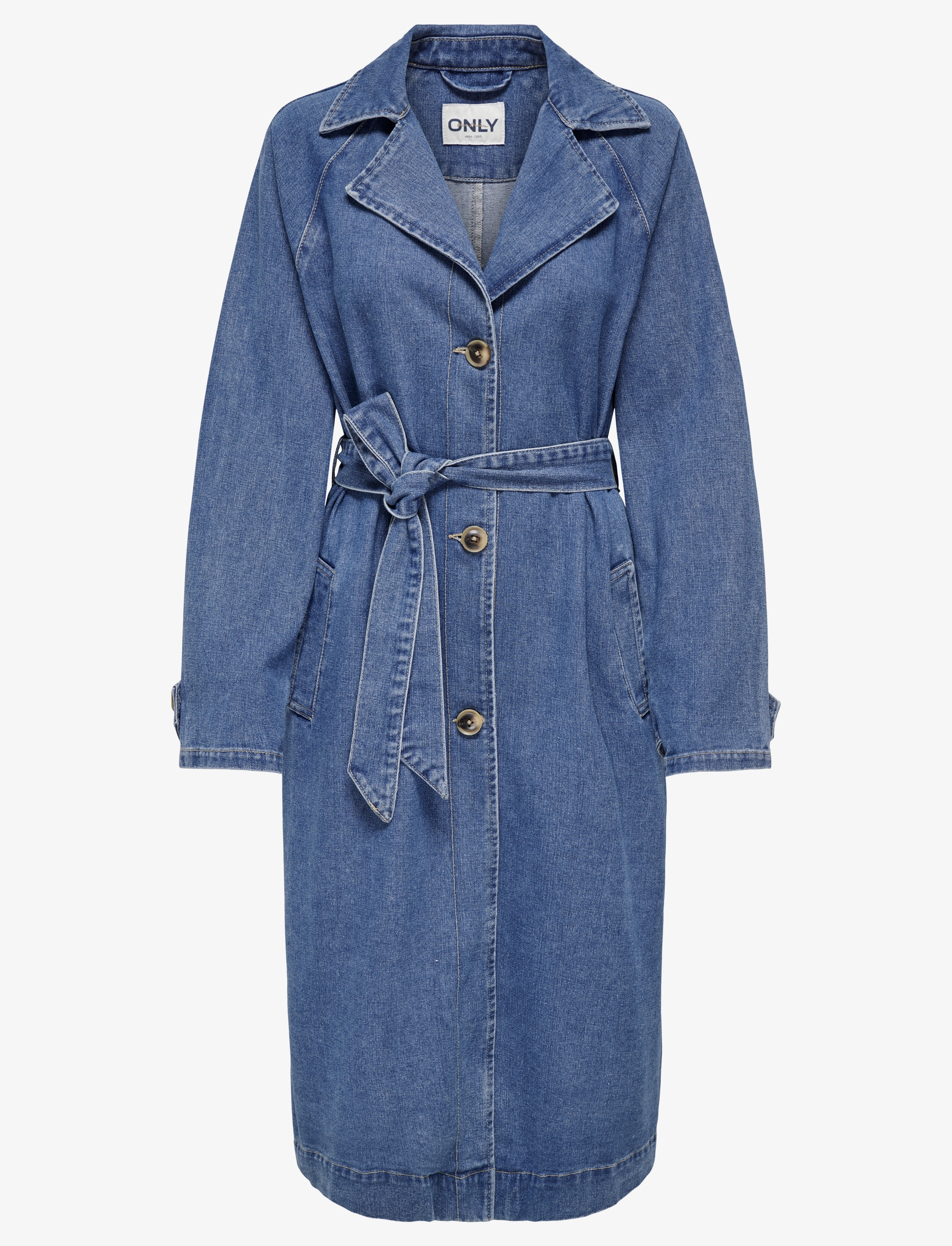 ONLY ONLMALOU BELTED TRENCH DNM GUA NOOS - Jakker & Kåper - MEDIUM BLUE DENIM / blue