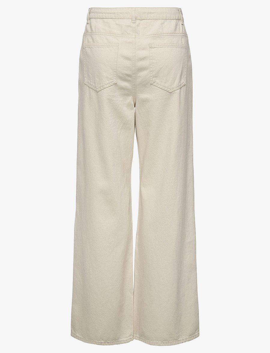 ONLY - ONLSILLA MW WIDE STRING PANT CC PNT - hosen mit weitem bein - ecru - 2