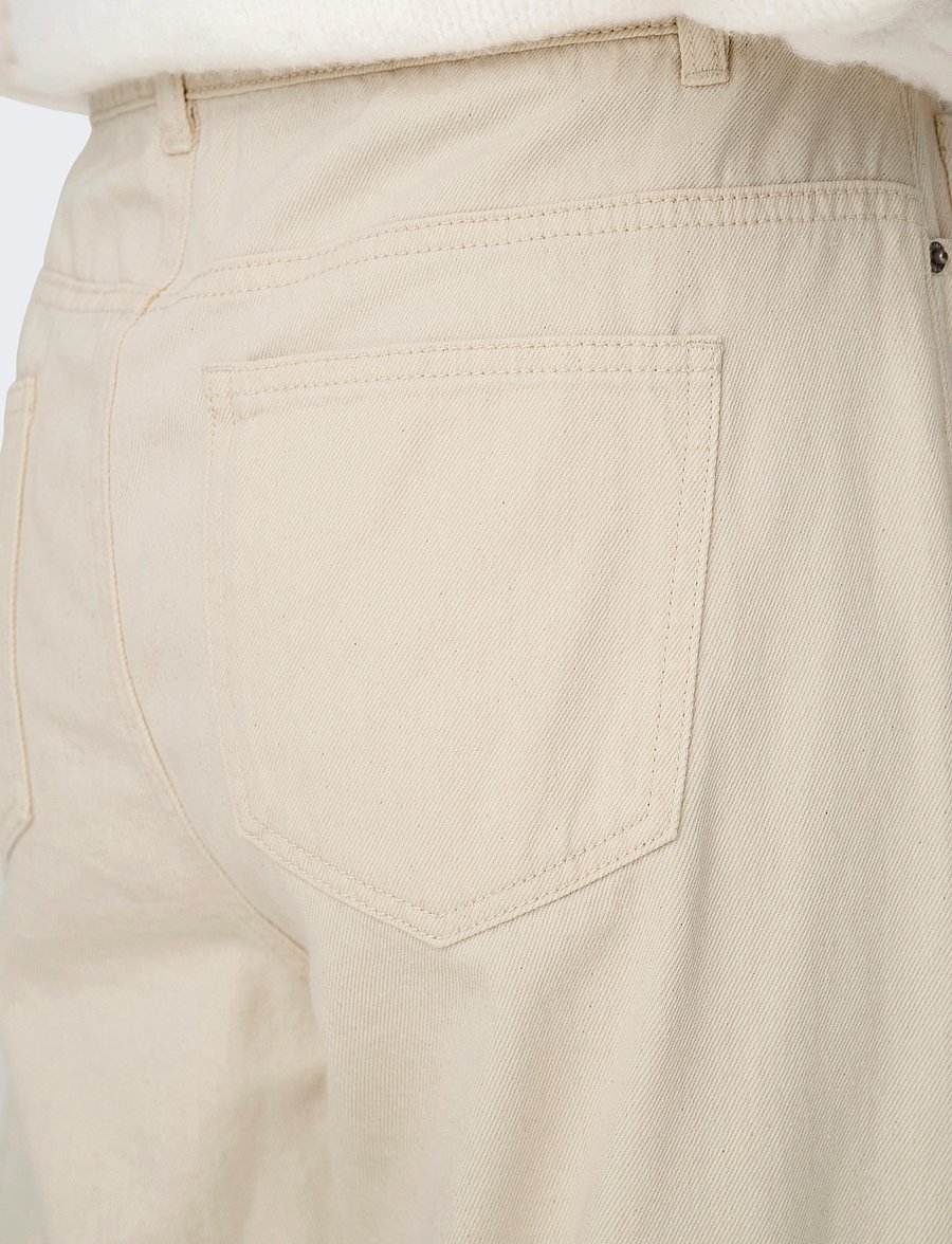 ONLY - ONLSILLA MW WIDE STRING PANT CC PNT - hosen mit weitem bein - ecru - 5