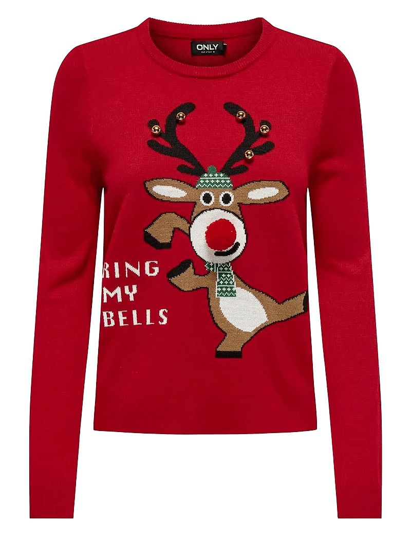 ONLY - ONLXMAS LS O-NECK MIX DETAIL BOX KNT - pullover - chili pepper - 0