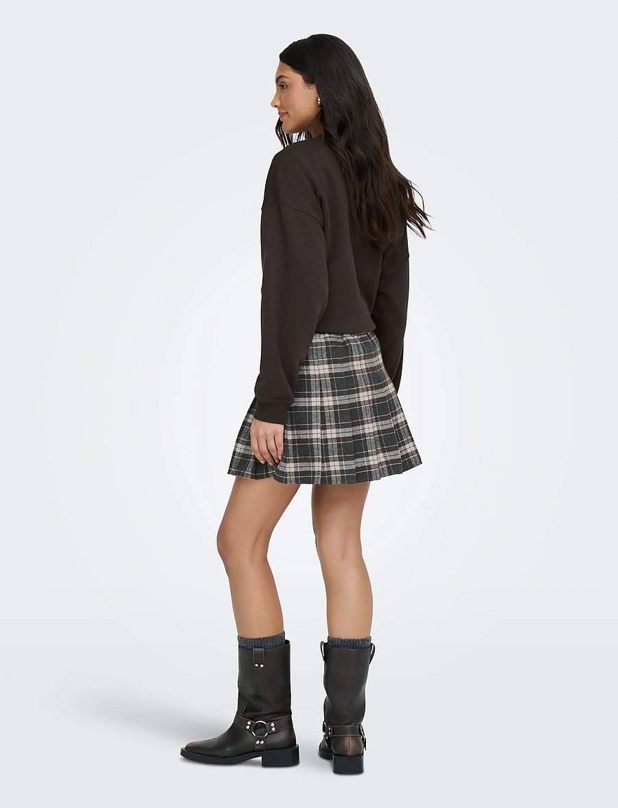 ONLY - ONLCHELSEA CHECK SKORT PNT - plisserede nederdele - black - 3