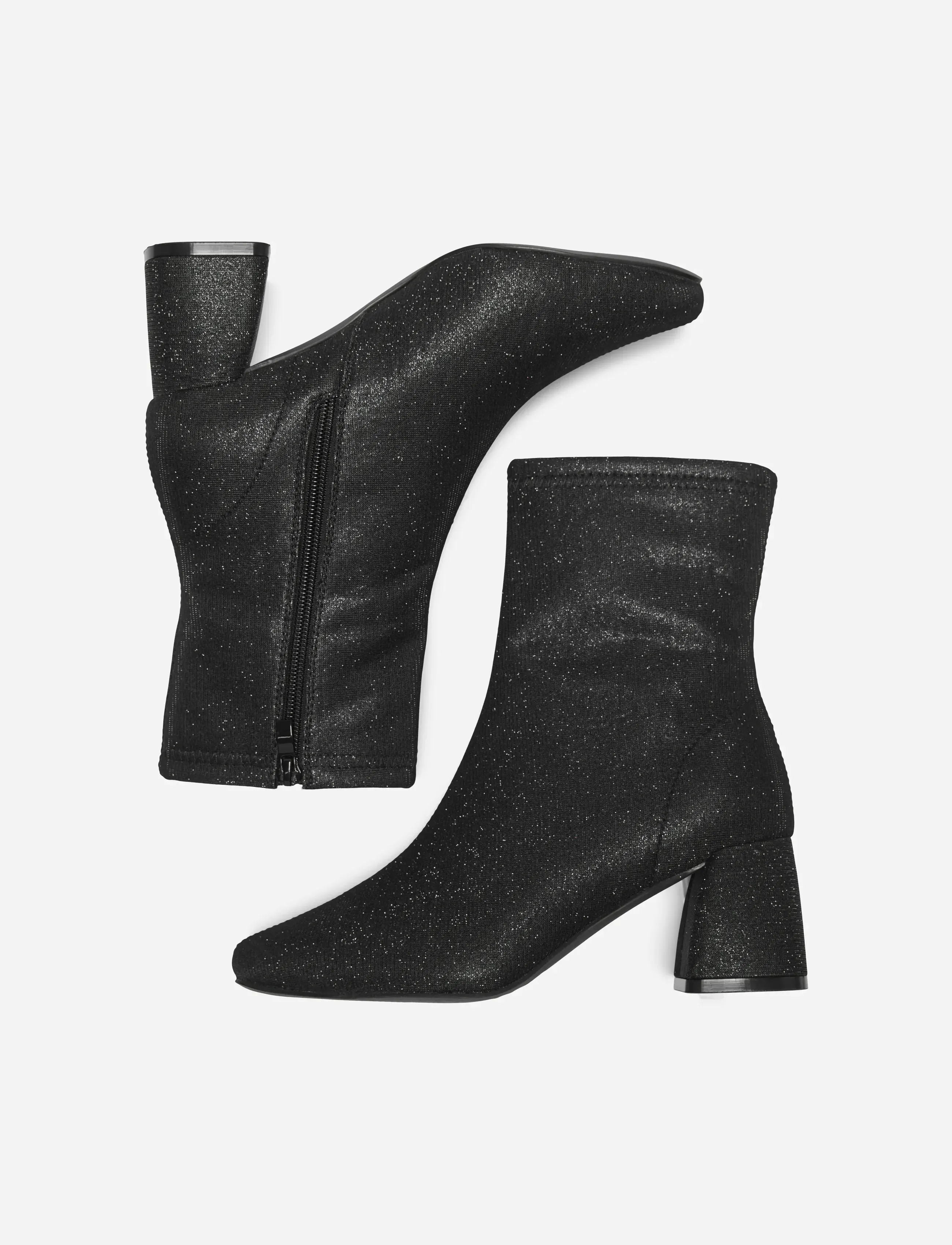 ONLY Onlbrielle-2 Glitter Sock Boot, 39, Ankle Boots, Schwarz - Boots With Heel, Frauen