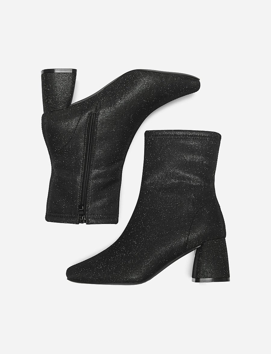ONLY - ONLBRIELLE-2 GLITTER SOCK BOOT - kontsaga poolsaapad - black - 0