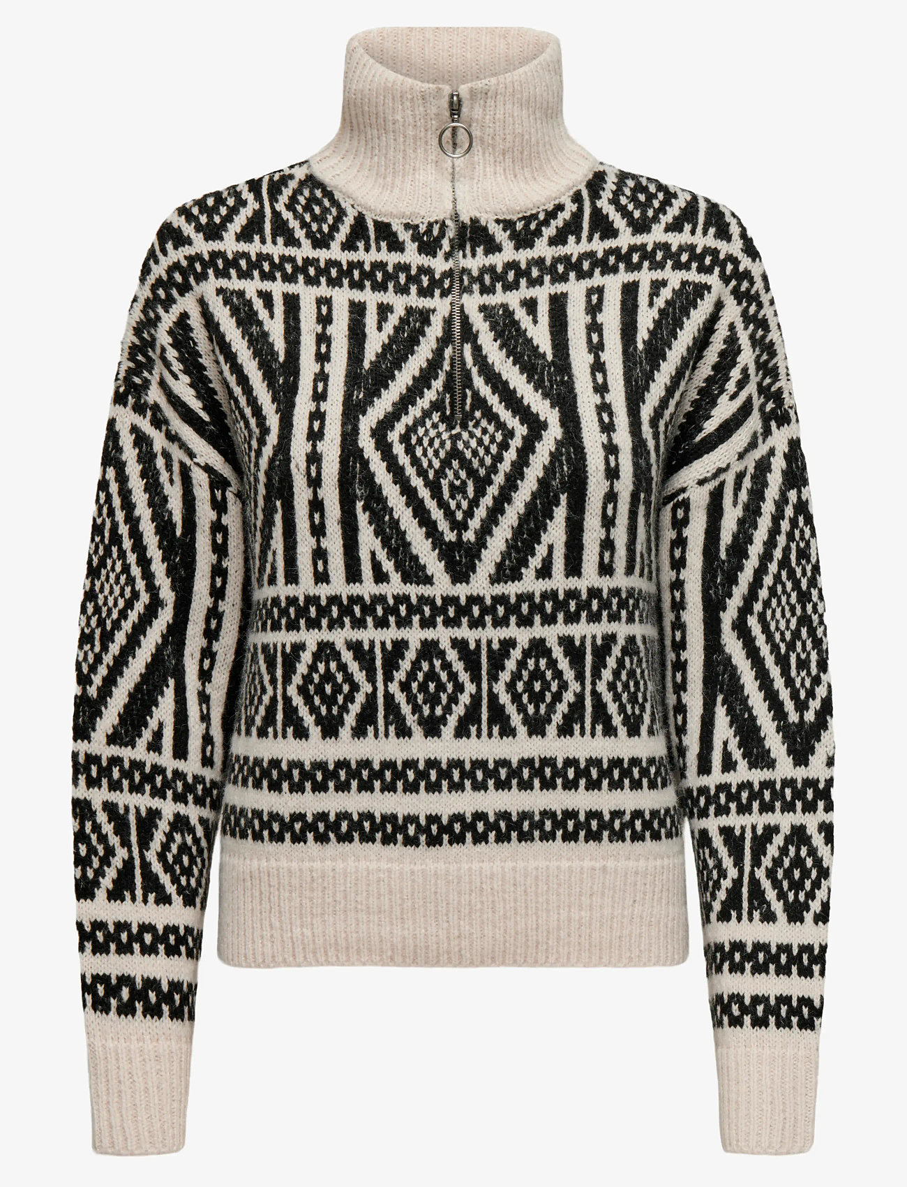 ONLY - ONLFELICIA LS ZIP PULLOVER KNT - sügisesed riided - pumice stone - 0