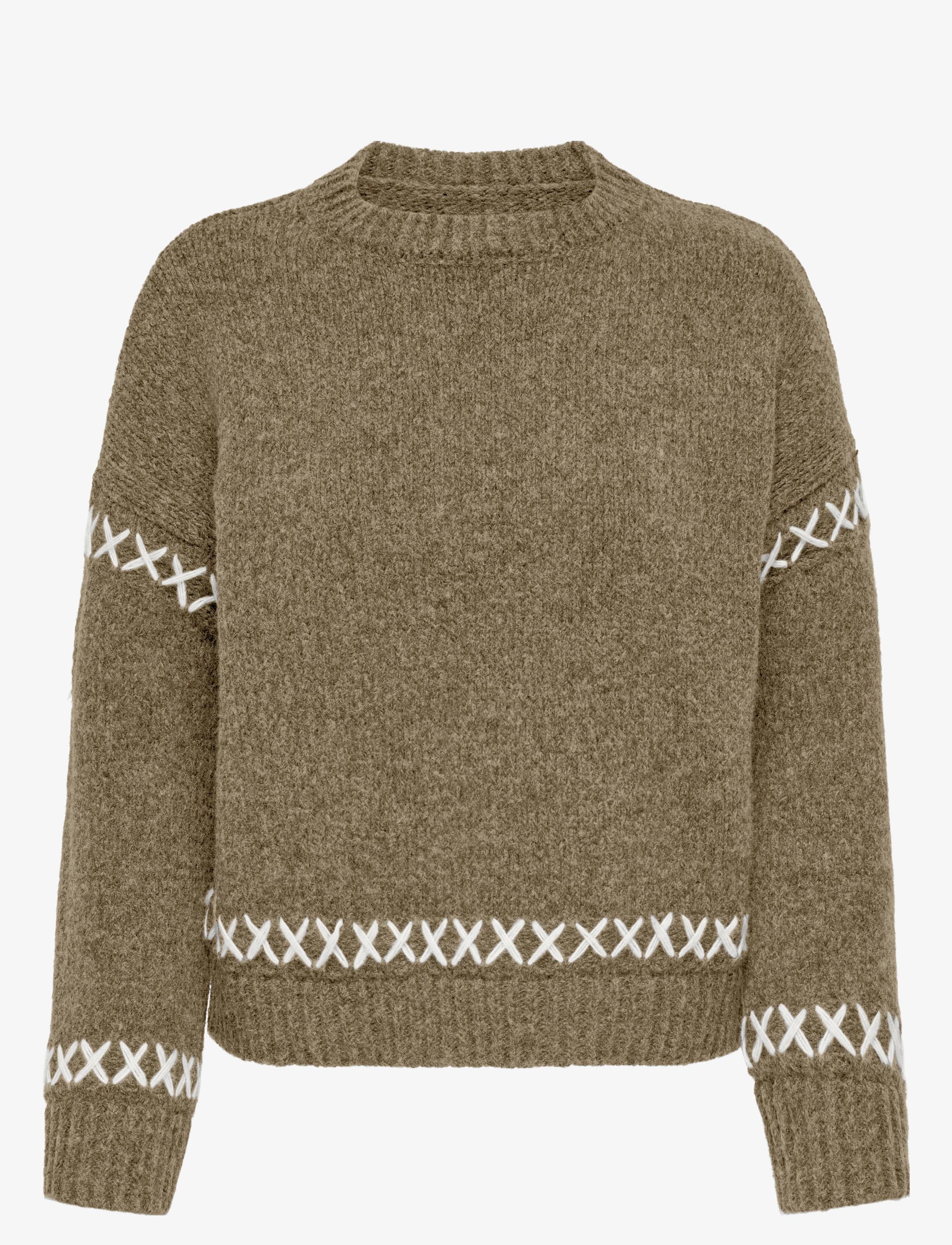 ONLY ONLAMANDA LIFE LS O-NECK DETAIL CC KNT - Strickmode - MALT BALL / green