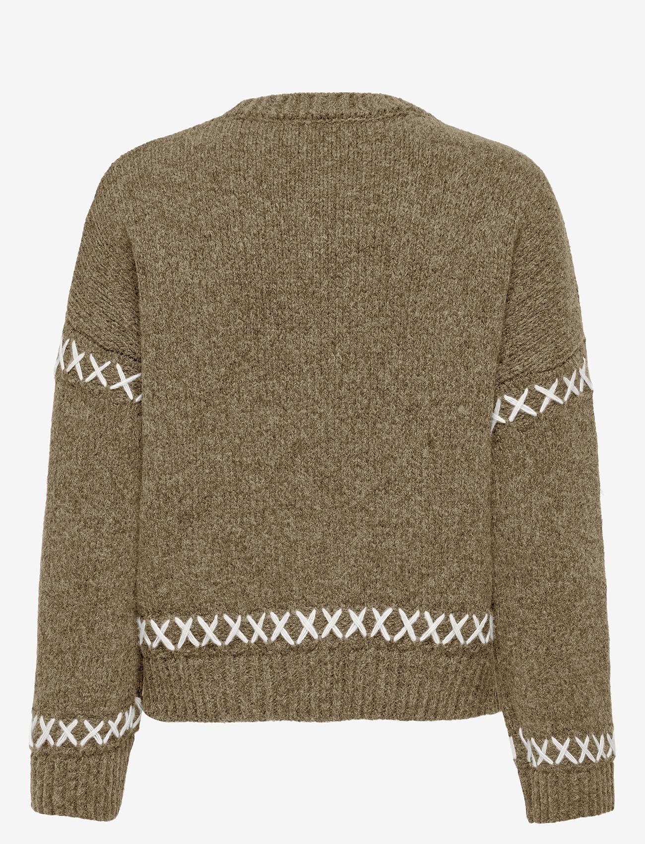 ONLY - ONLAMANDA LIFE LS O-NECK DETAIL CC KNT - stickade tröjor - malt ball - 2