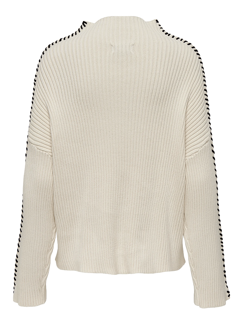ONLY - ONLQUEENIE LS CONTRAST HIGH NECK PRM KNT - sviitrid - birch - 2