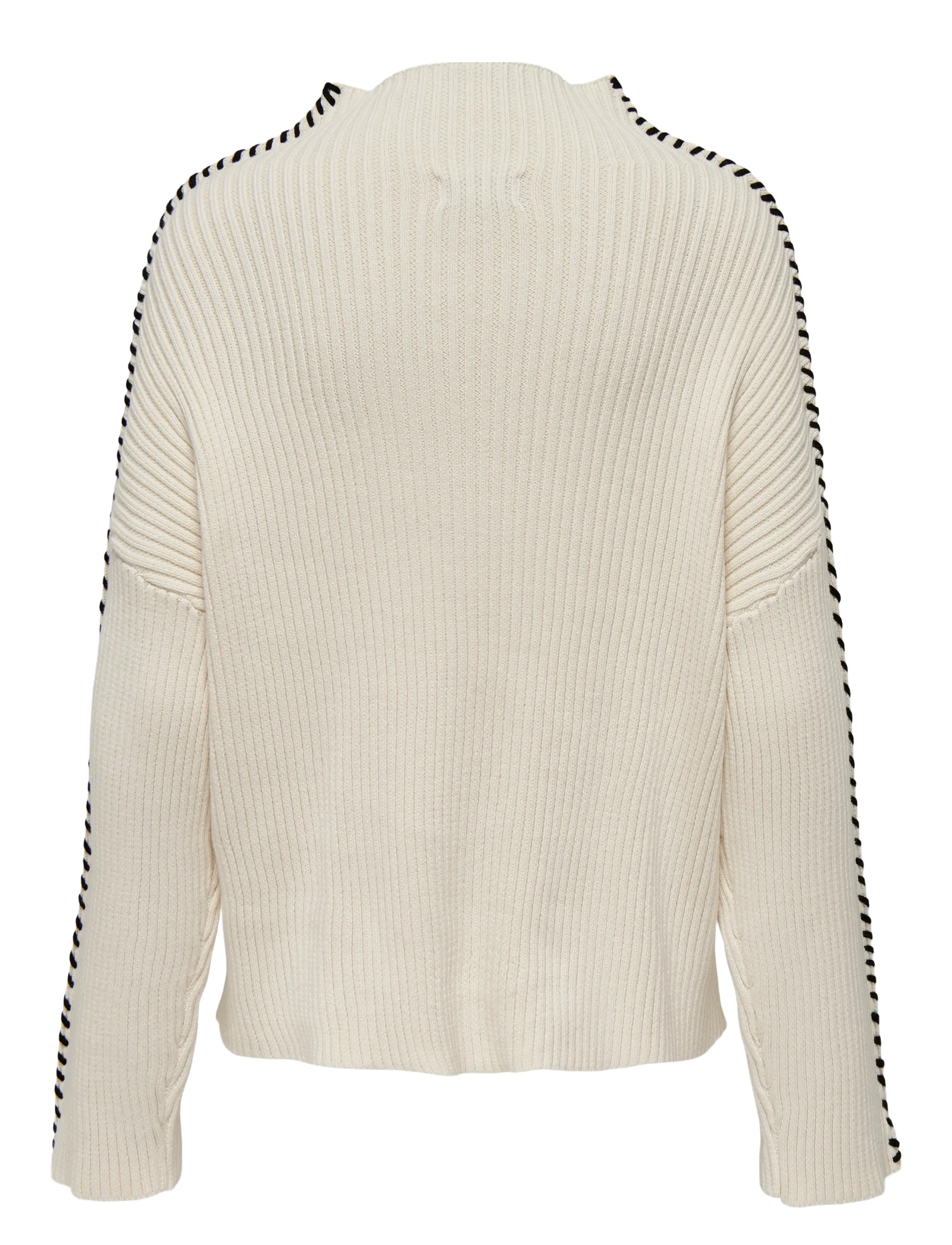 ONLY - ONLQUEENIE LS CONTRAST HIGH NECK PRM KNT - laveste priser - birch - 2