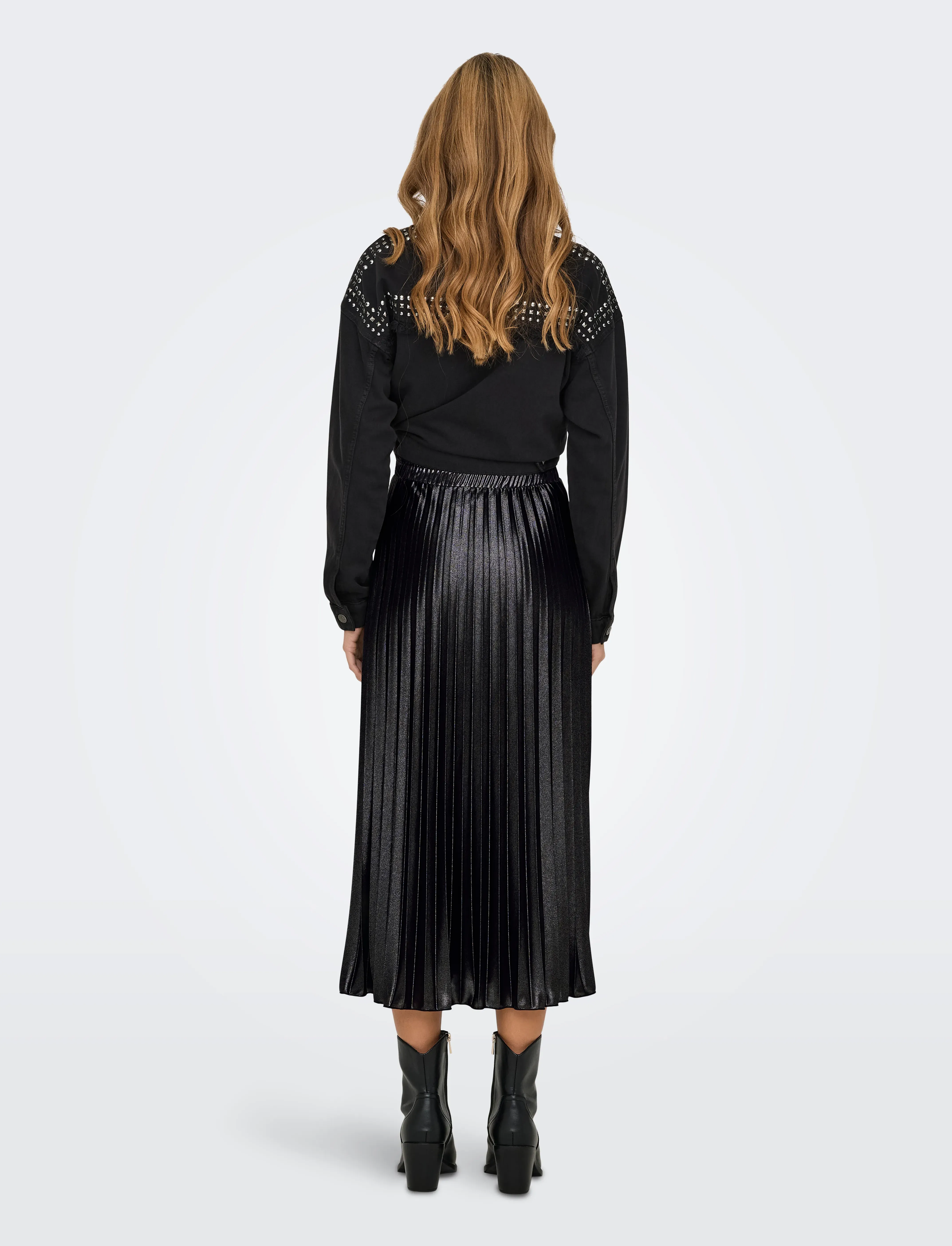ONLY - ONLLYON PLEATED SHINE SKIRT JRS - plisserede nederdele - black - 3