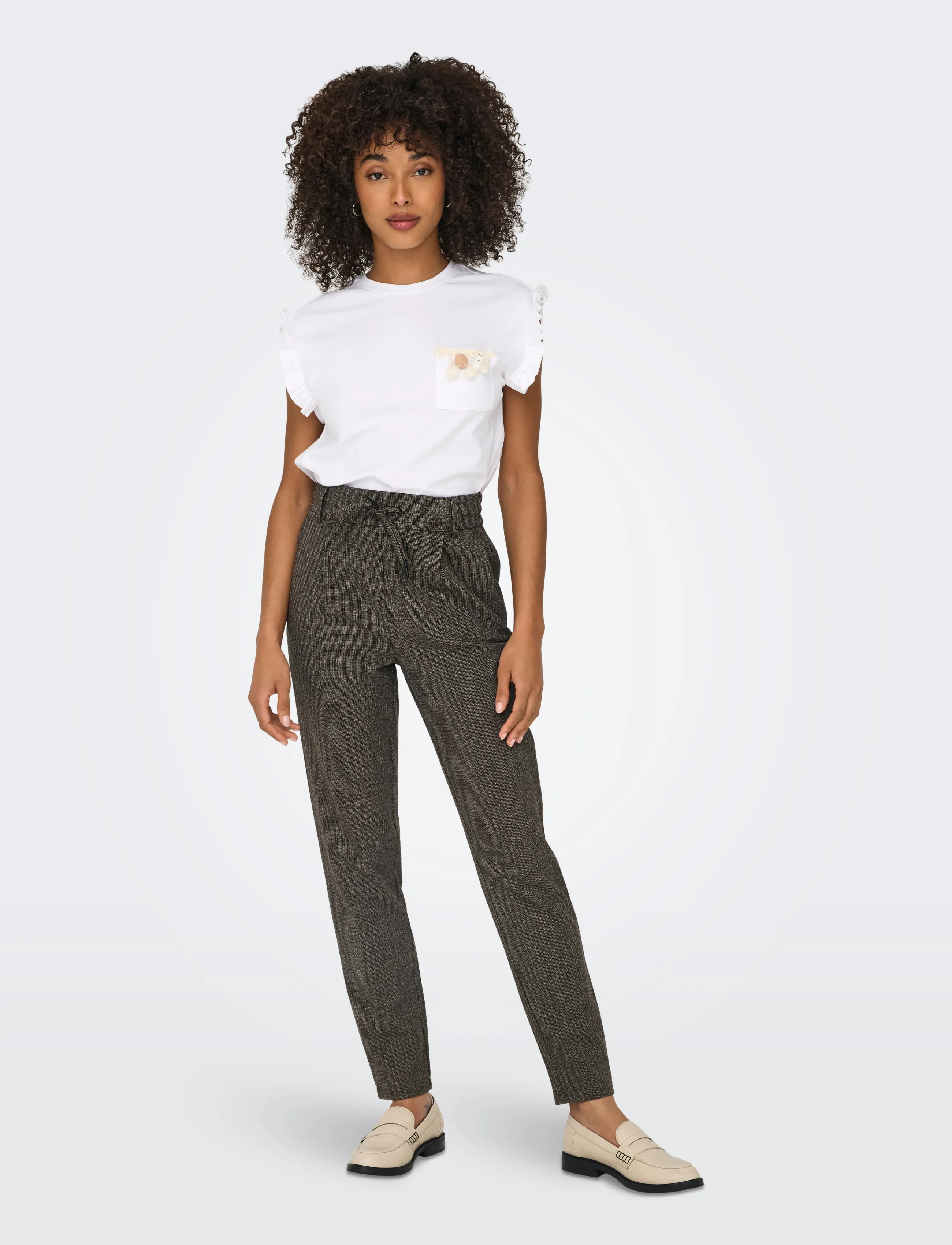 ONLY - ONLPOPTRASH-DELL EASY MEL PANT PNT NOOS - sirged püksid - black - 4