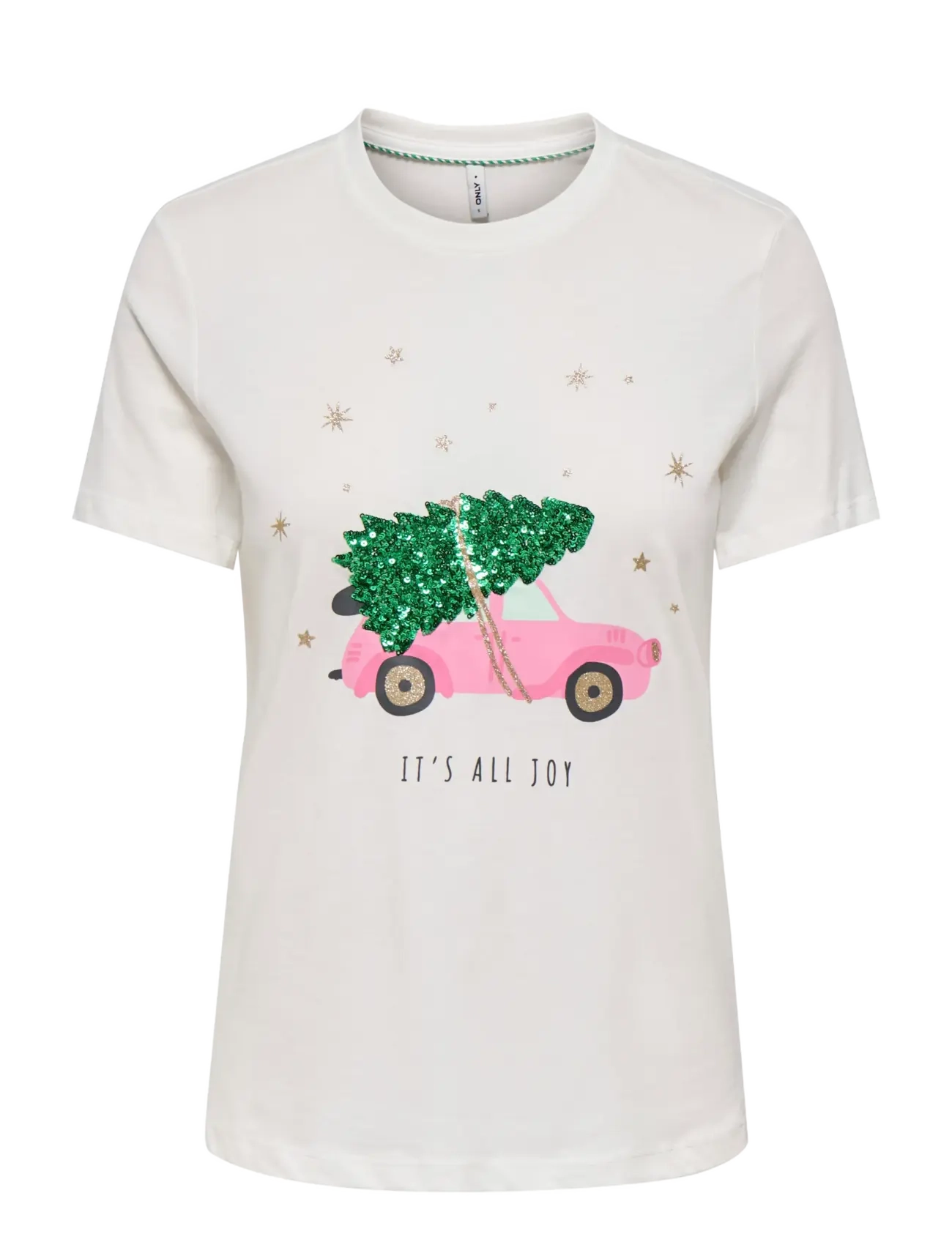 ONLY - ONLKITA REG S/S TOP BOX XMAS JRS - cloud dancer - 1