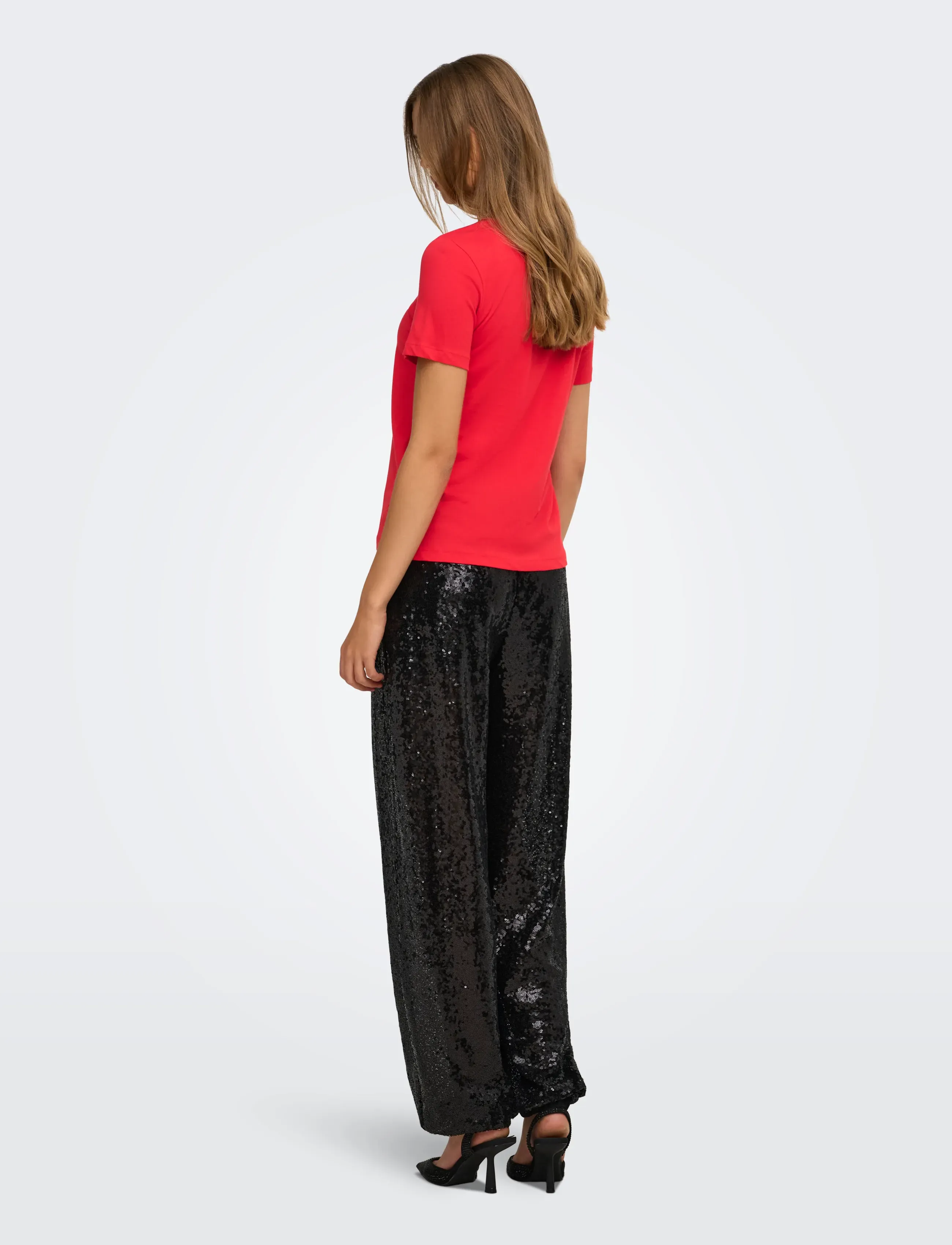 ONLY - ONLKITA REG S/S TOP BOX XMAS JRS - high risk red - 3