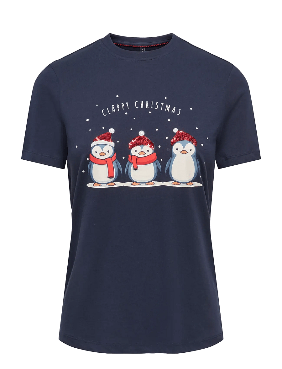 ONLY - ONLKITA REG S/S TOP BOX XMAS JRS - t-shirts - night sky - 1