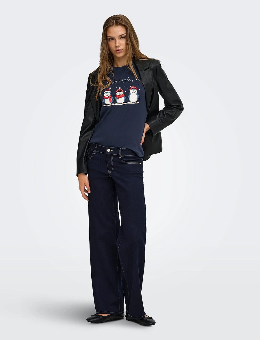 ONLY - ONLKITA REG S/S TOP BOX XMAS JRS - t-shirts - night sky - 4