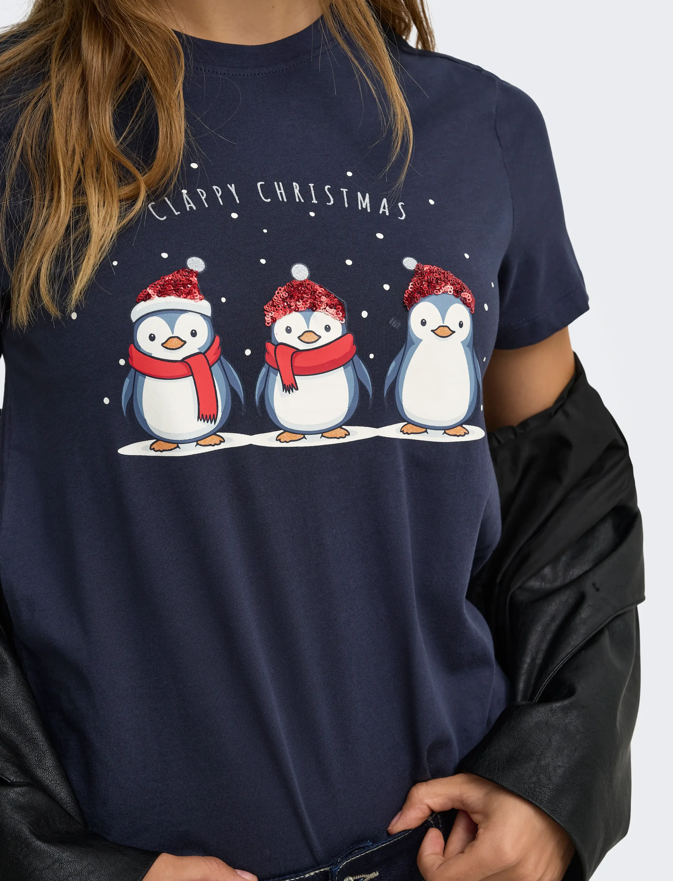 ONLY - ONLKITA REG S/S TOP BOX XMAS JRS - t-shirts - night sky - 5