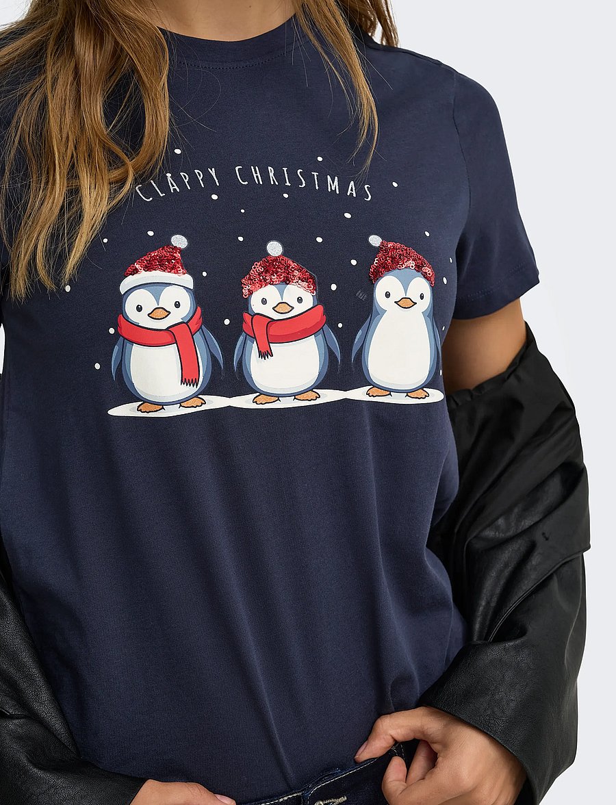 ONLY - ONLKITA REG S/S TOP BOX XMAS JRS - t-shirts - night sky - 5