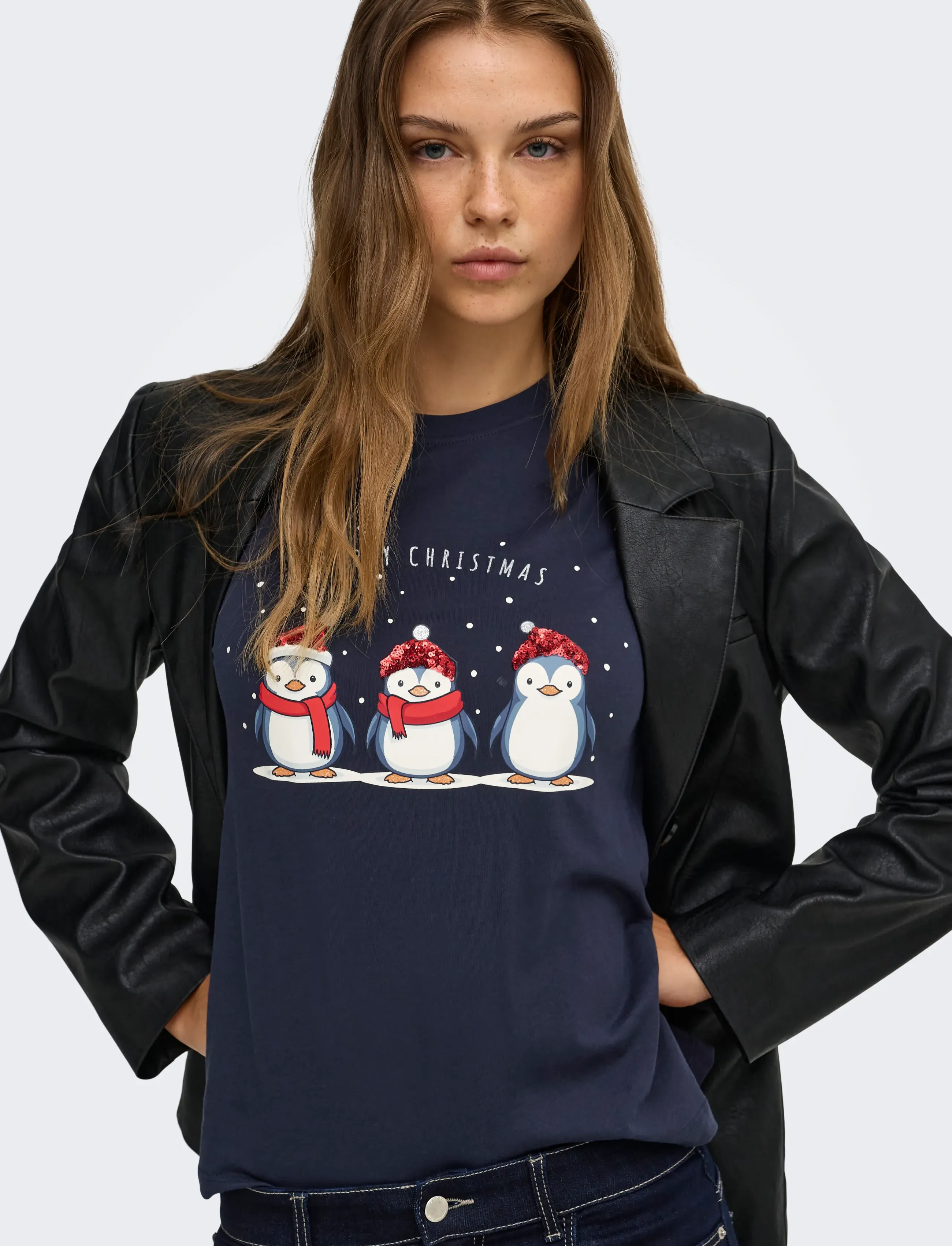 ONLY Onlkita Reg S/S Top Box Xmas Jrs t-shirts dam – bild 6