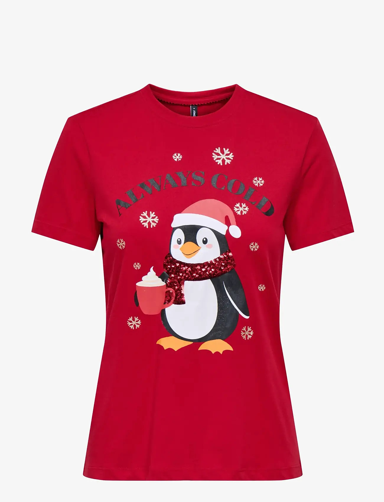 ONLY - ONLKITA LIFE REG S/S TOP BOX XMAS JRS - t-särgid - urban red - 0