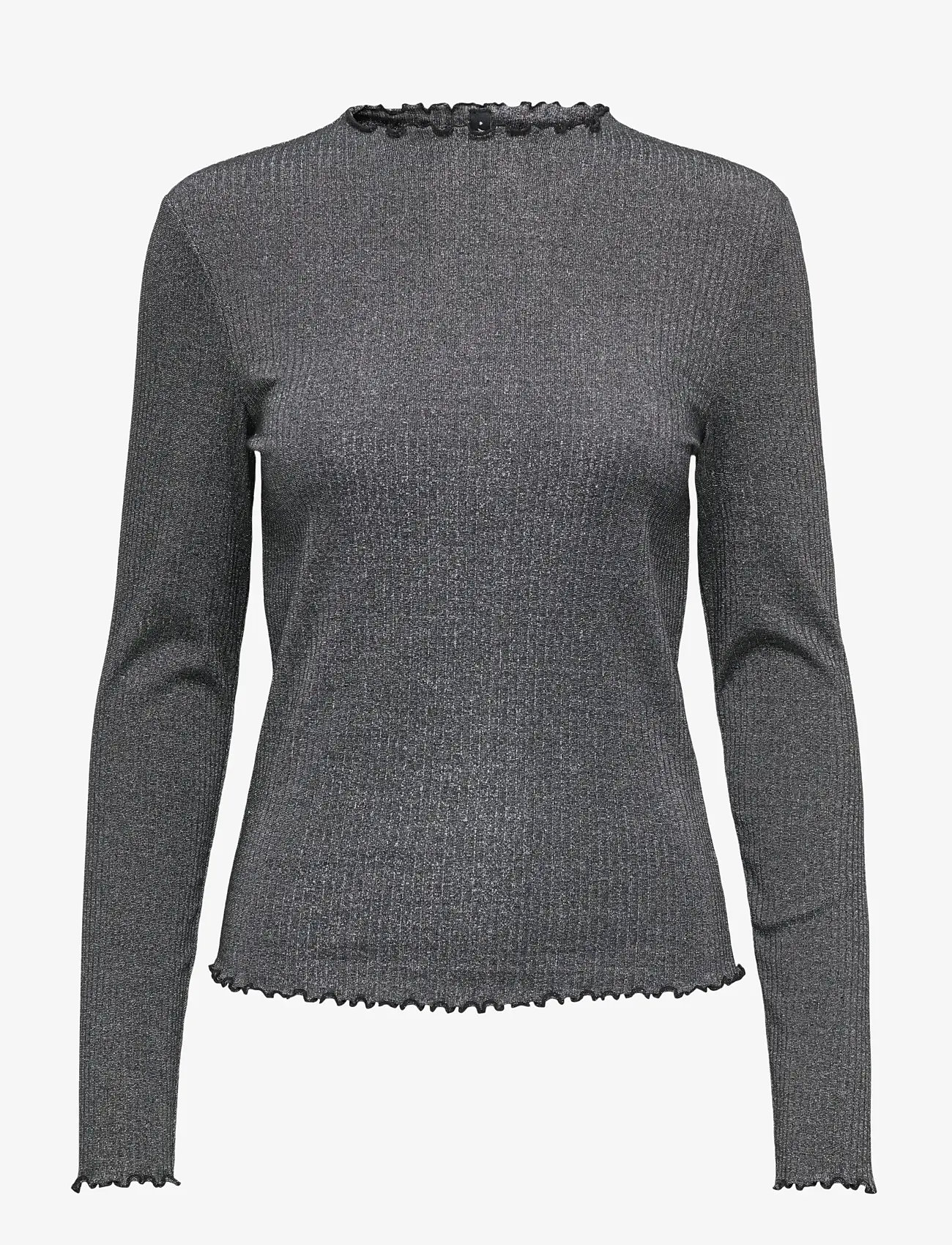 ONLY - ONLEMMA LIFE LS GLITTER TOP JRS NOOS - långärmade toppar - black - 1