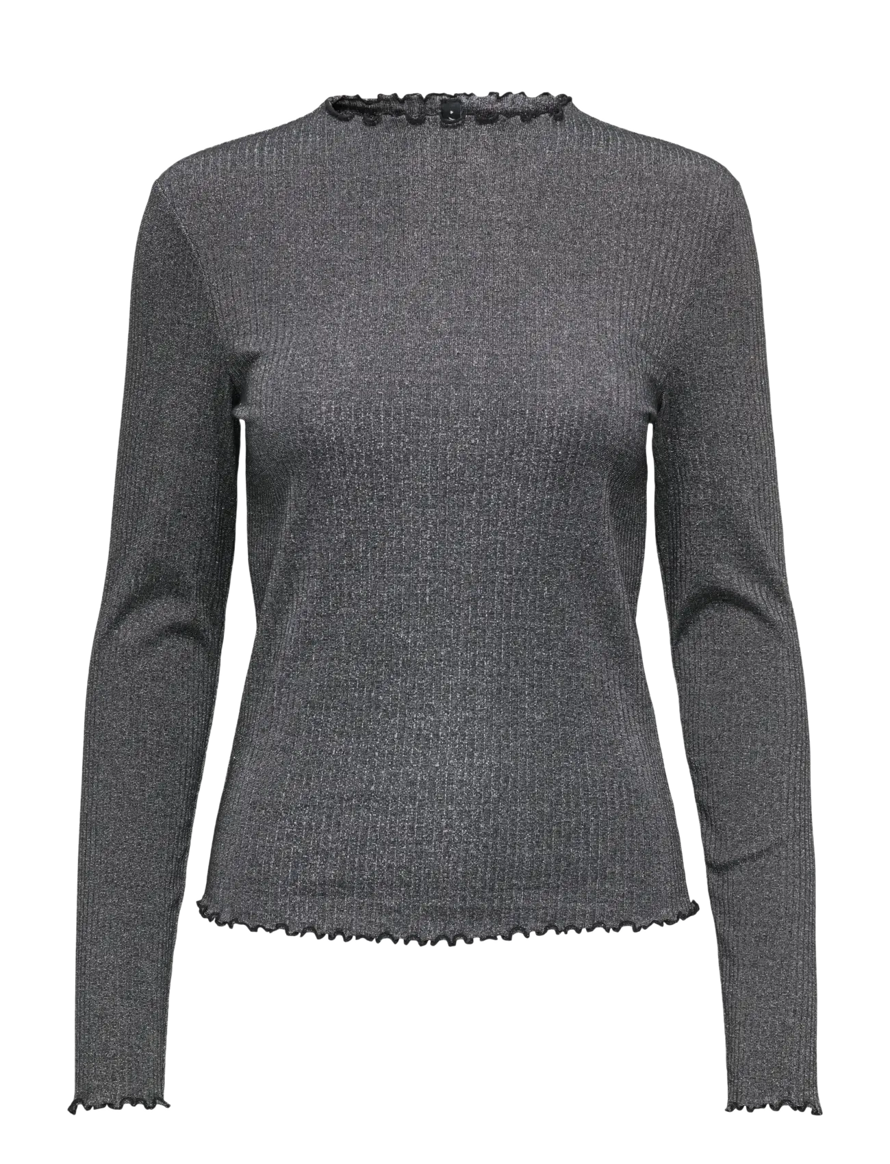 ONLY ONLEMMA LIFE LS GLITTER TOP JRS NOOS - T-shirts & Toppe - BLACK / grey