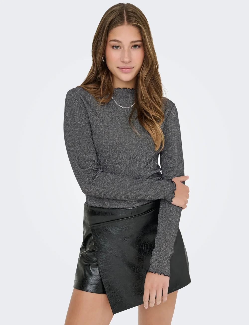 ONLY - ONLEMMA LIFE LS GLITTER TOP JRS NOOS - langærmede toppe - black - 5