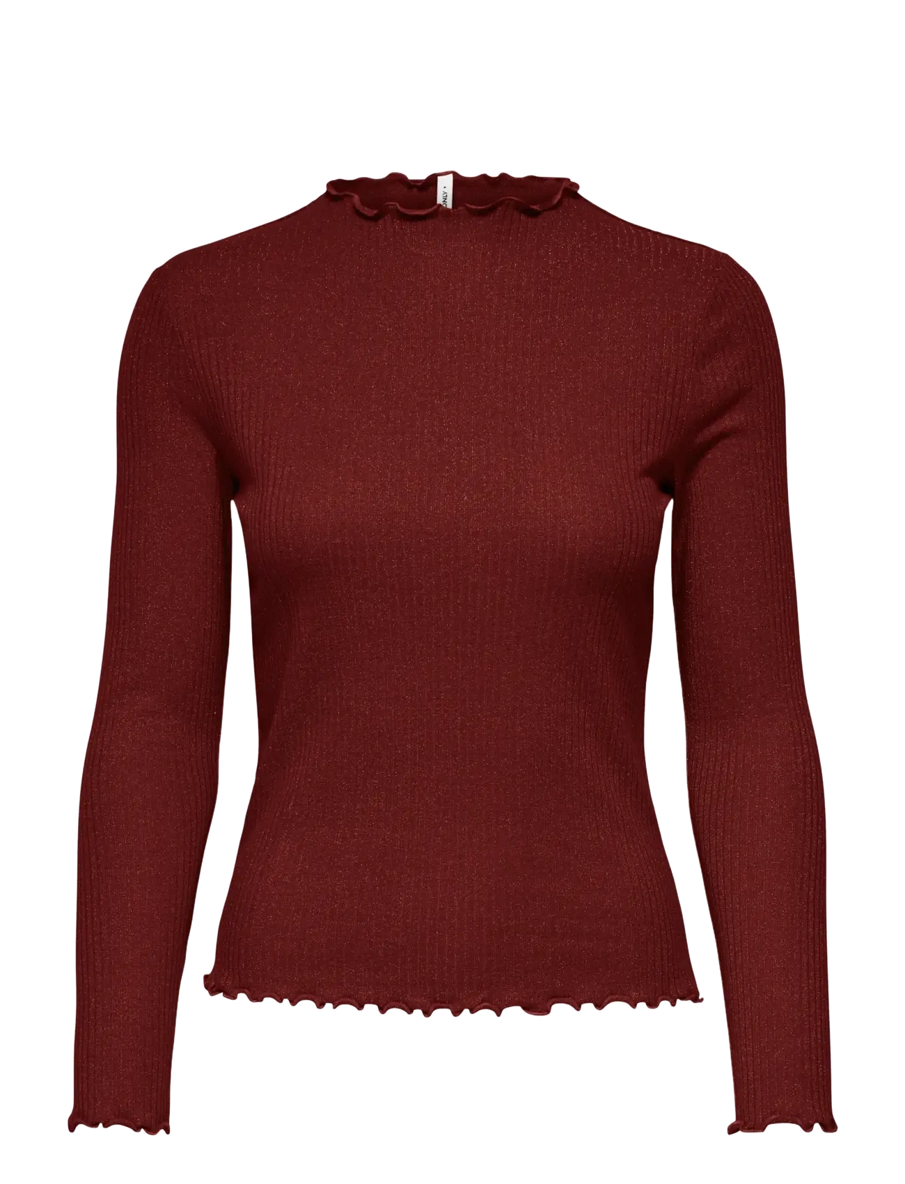 ONLY Onlemma Life Ls Glitter Oberteil Jrs Noos Burgundy - S - Damen