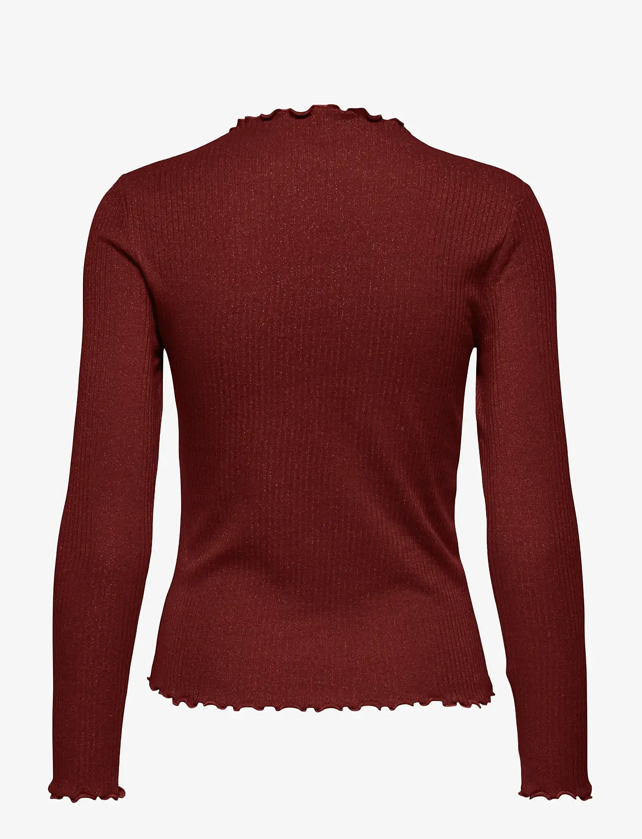 ONLY - ONLEMMA LIFE LS GLITTER TOP JRS NOOS - pikkade varrukatega alussärgid - madder brown - 2