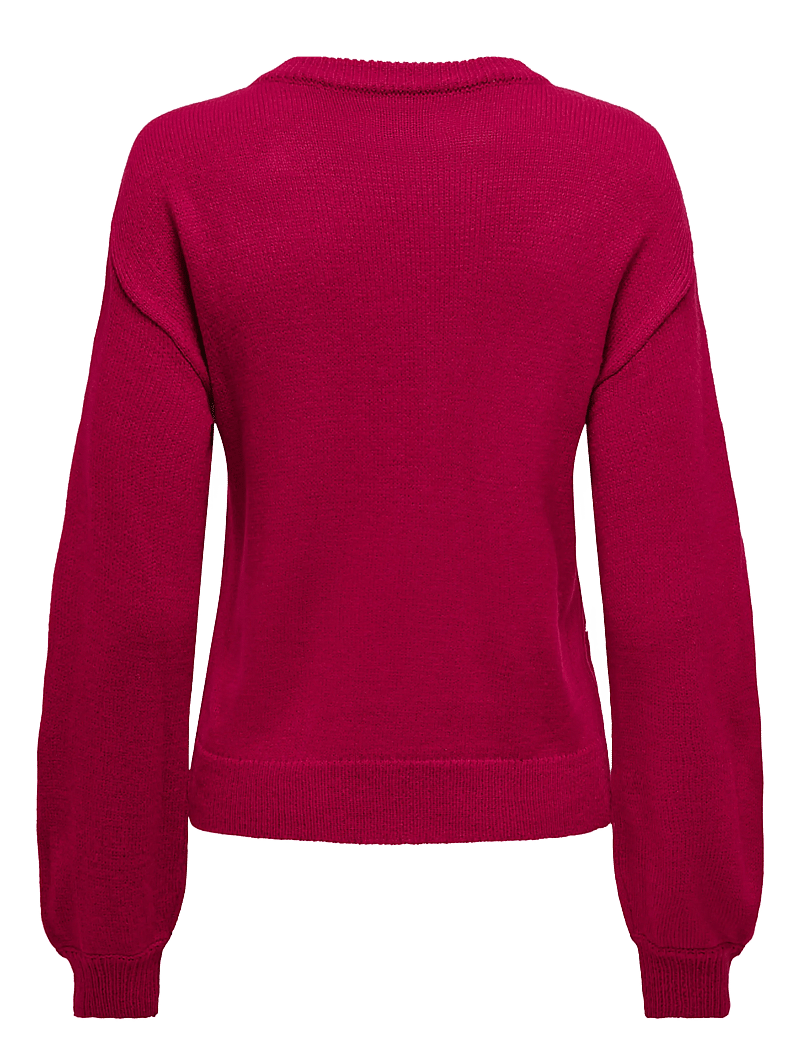 ONLY - ONLXMAS LS BALLOON O-NECK BOX KNT - chili pepper - 2