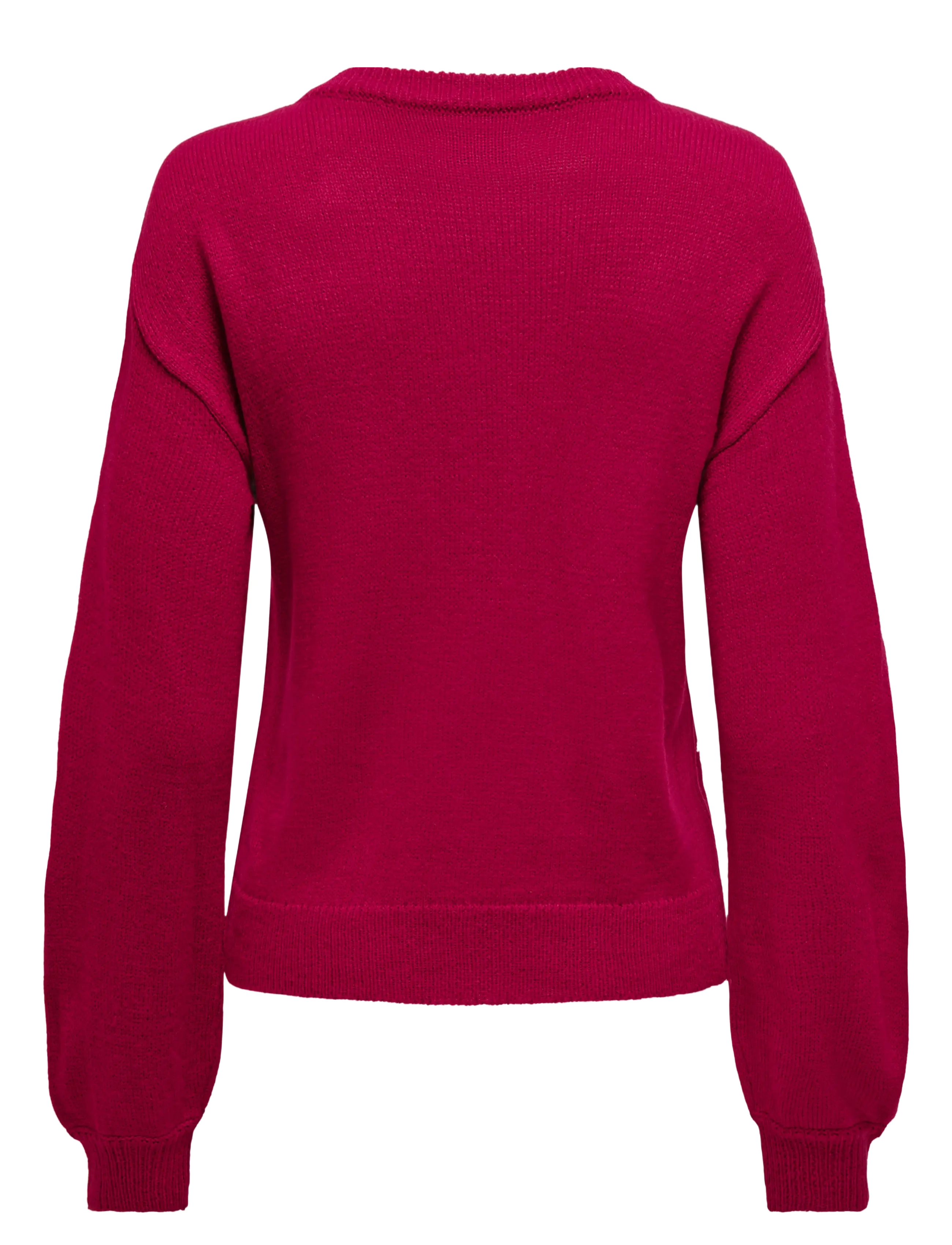 ONLY - ONLXMAS LS BALLOON O-NECK BOX KNT - chili pepper - 2
