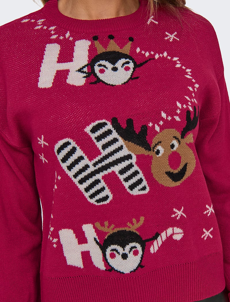 ONLY - ONLXMAS LS BALLOON O-NECK BOX KNT - chili pepper - 4
