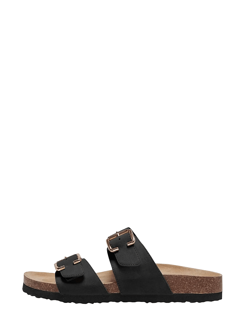 ONLY - ONLMAXI-13 PU STRAP BUCKLE SANDAL - flache sandalen - black - 0