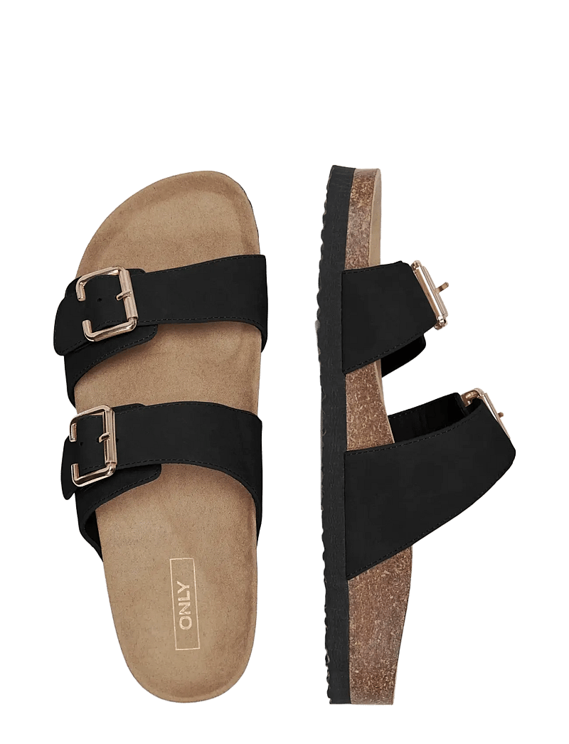 ONLY - ONLMAXI-13 PU STRAP BUCKLE SANDAL - flache sandalen - black - 3