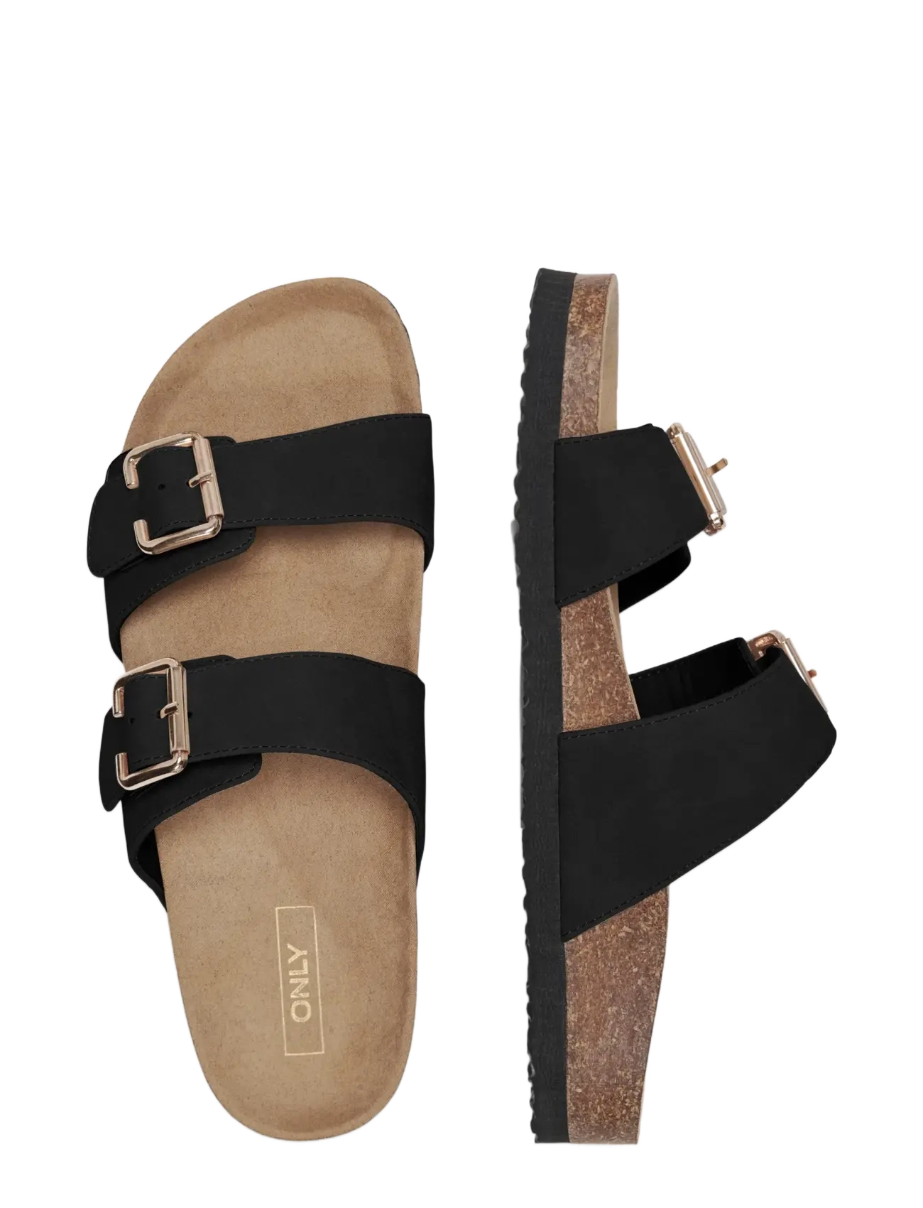ONLY - ONLMAXI-13 PU STRAP BUCKLE SANDAL - flache sandalen - black - 3