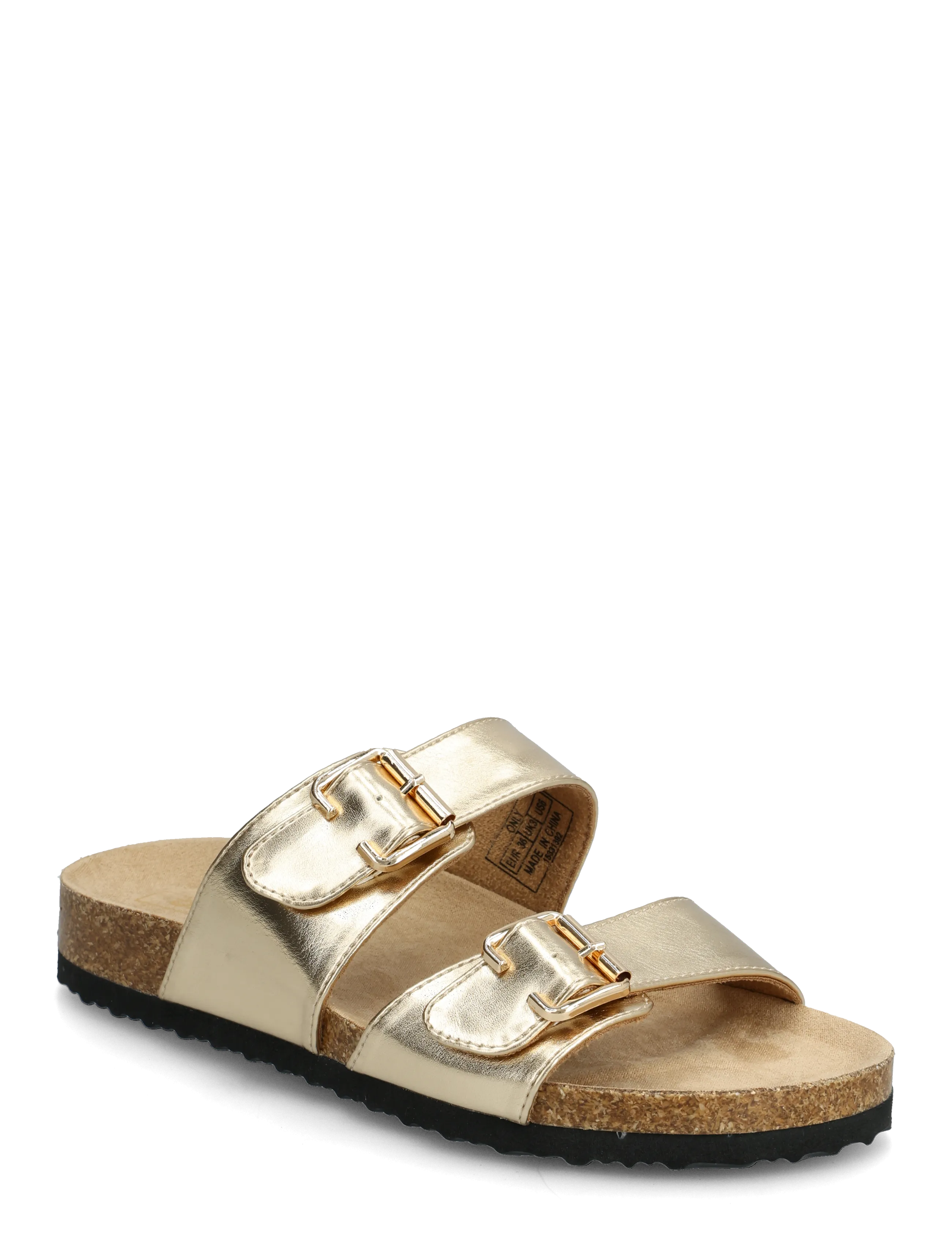 ONLY Onlmaxi-13 Pu Strap Buckle Sandal, 37, Gold, Sandaler > Flade Sandals, Dame