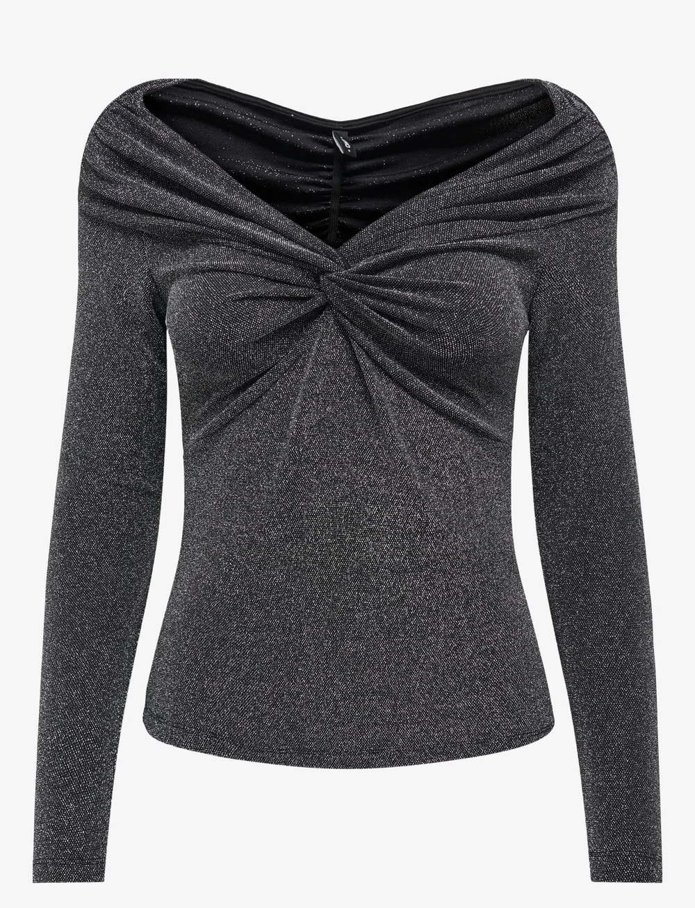 ONLY - ONLQUEEN L/S GLITTER TOP JRS - langärmlige tops - black - 1