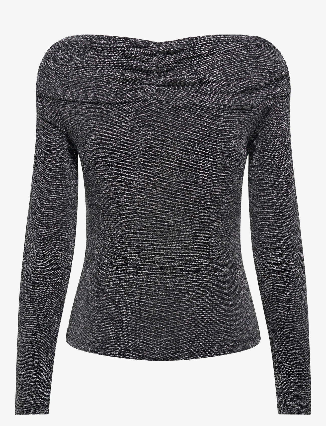 ONLY - ONLQUEEN L/S GLITTER TOP JRS - madalaimad hinnad - black - 2