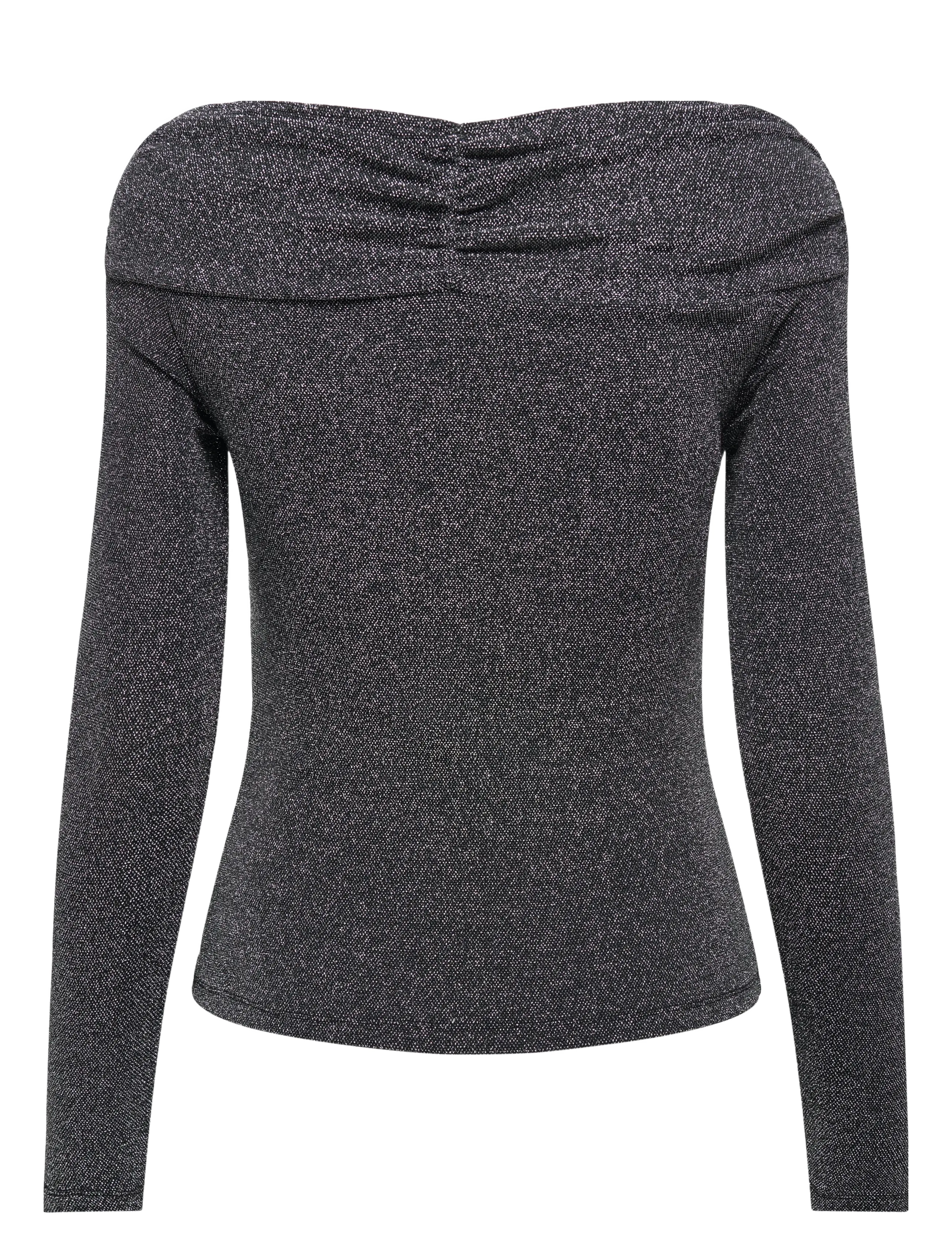 ONLY - ONLQUEEN L/S GLITTER TOP JRS - langærmede toppe - black - 2
