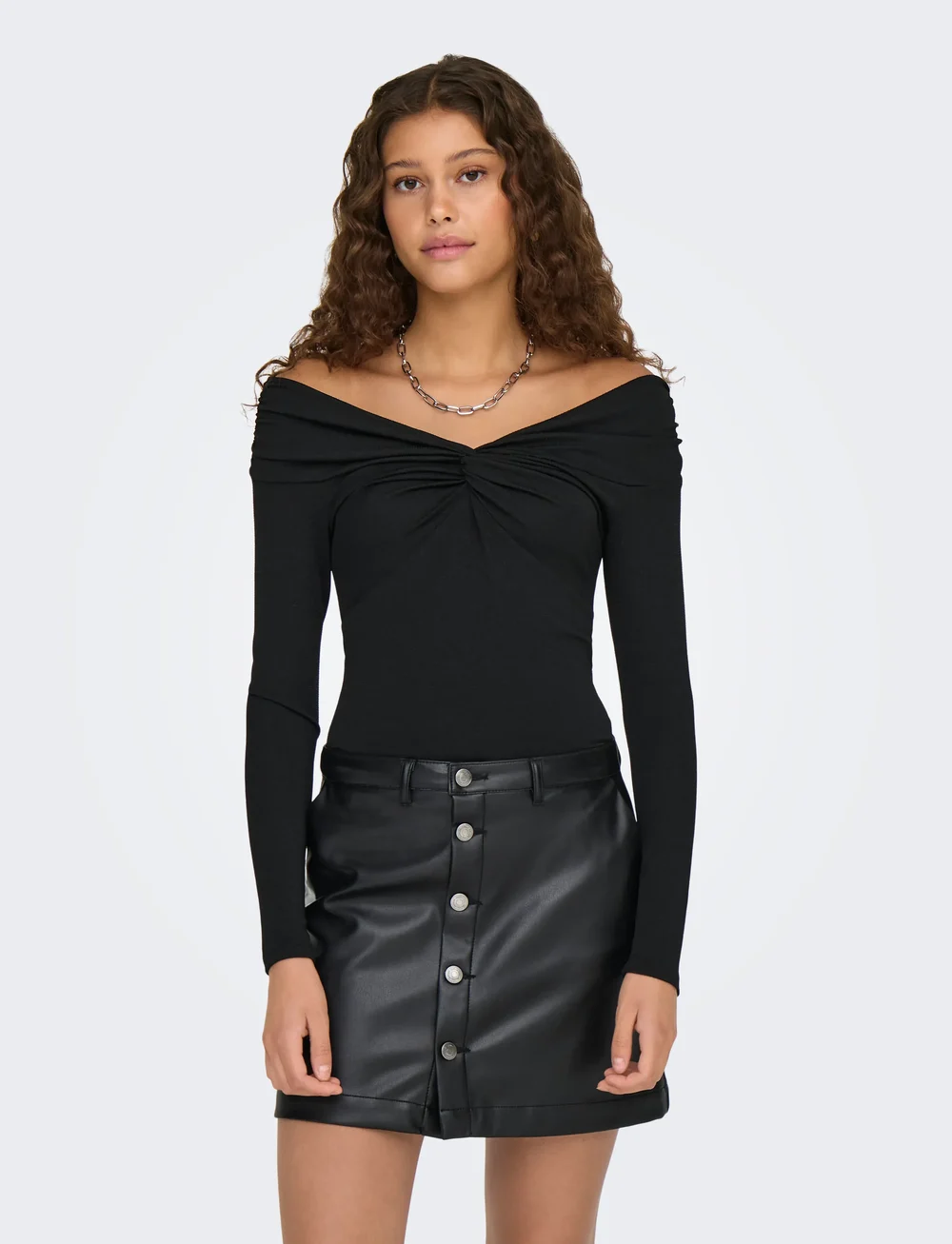 ONLY - ONLQUEEN L/S GLITTER TOP JRS - langärmlige tops - black - 0