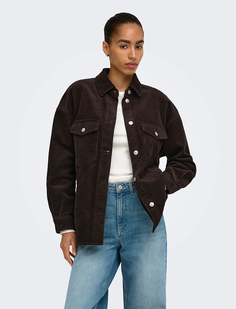 ONLY - ONLTIGGY L/S CORD SHACKET PNT NOOS - ganache - 0