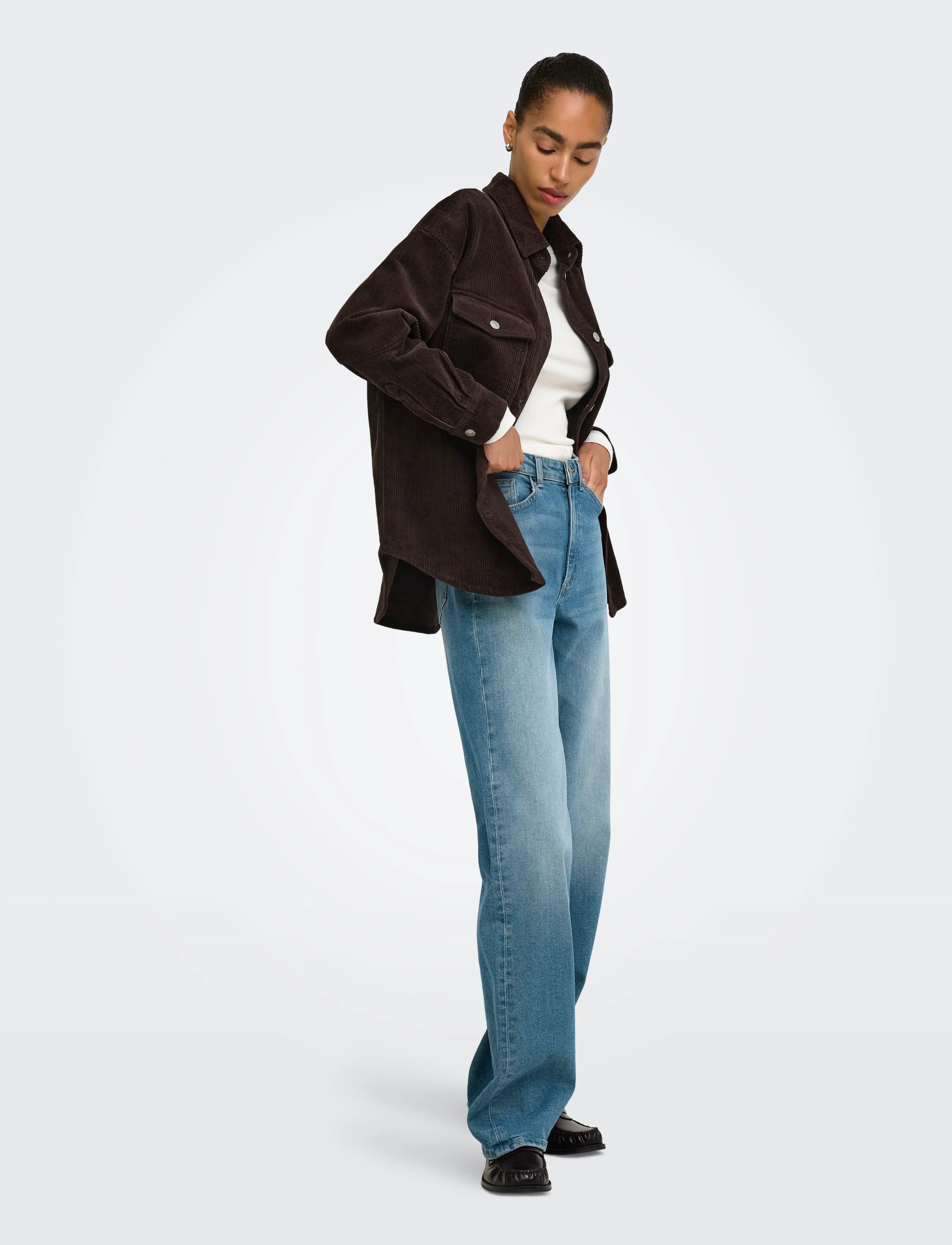 ONLY - ONLTIGGY L/S CORD SHACKET PNT NOOS - ganache - 4