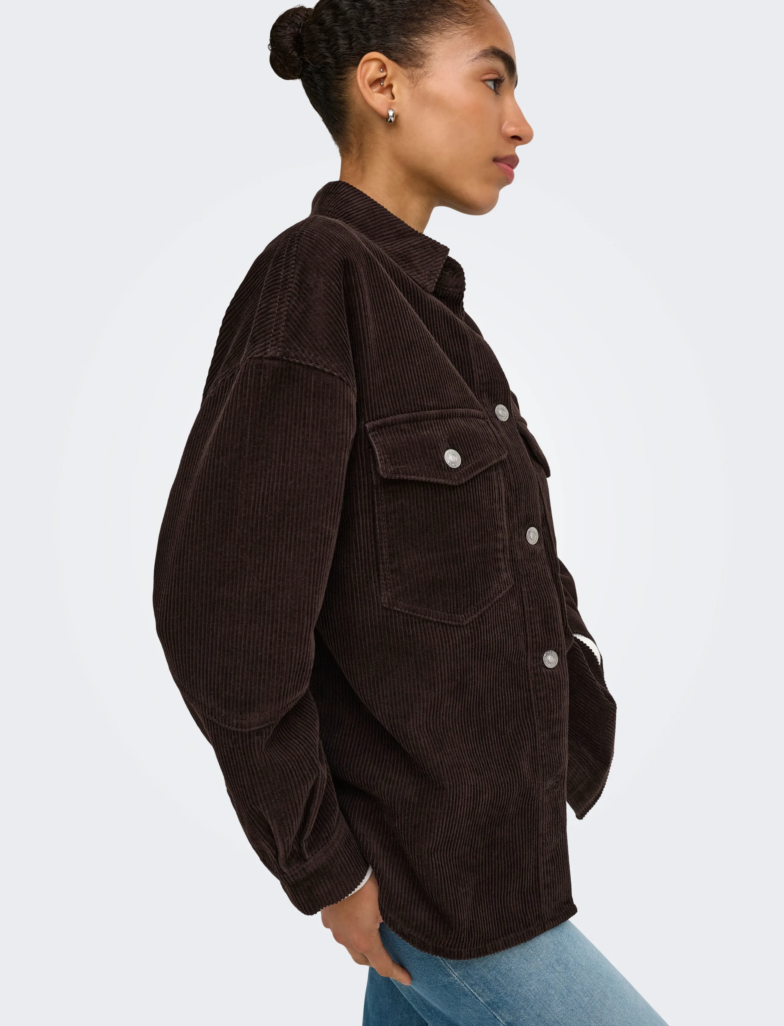 ONLY - ONLTIGGY L/S CORD SHACKET PNT NOOS - ganache - 5