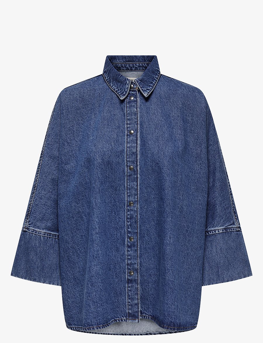 ONLY - ONLGRACE 3/4 DNM SHIRT CRO NOOS - jeanshemden - medium blue denim - 1