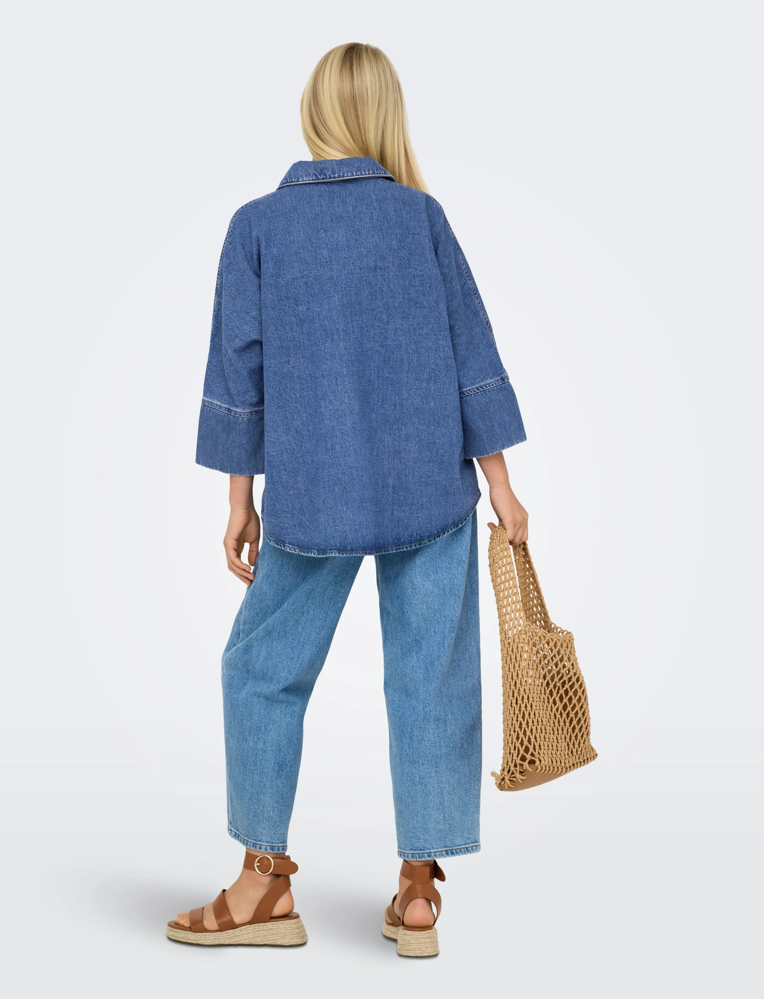 ONLY - ONLGRACE 3/4 DNM SHIRT CRO NOOS - jeanshemden - medium blue denim - 3
