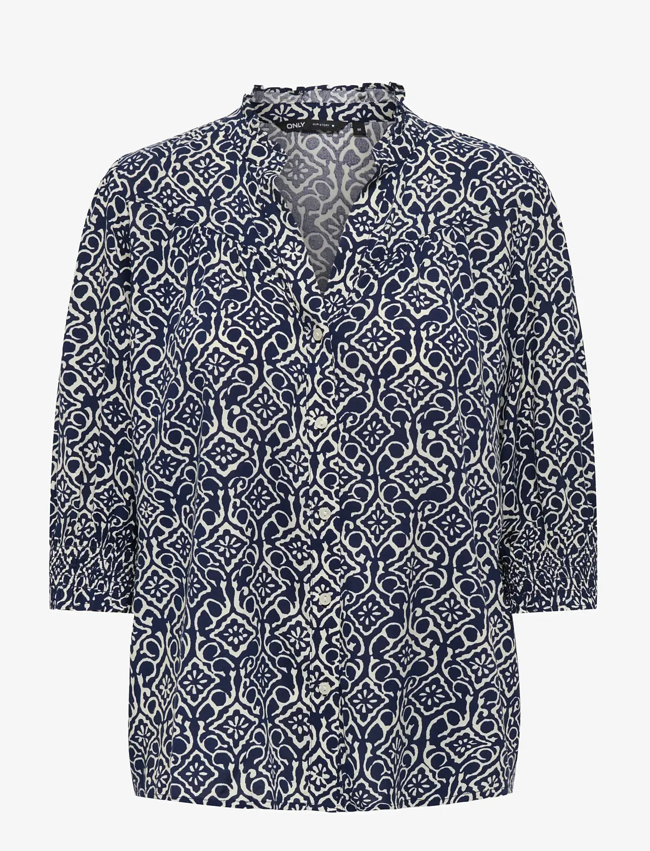 ONLY - ONLRAYA 3/4 SHIRT WVN NOOS - langærmede bluser - night sky - 1