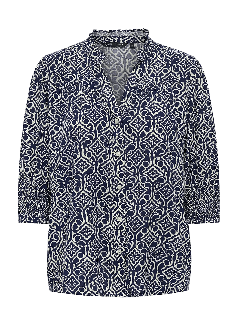 ONLY - ONLRAYA 3/4 SHIRT WVN NOOS - langærmede bluser - night sky - 1